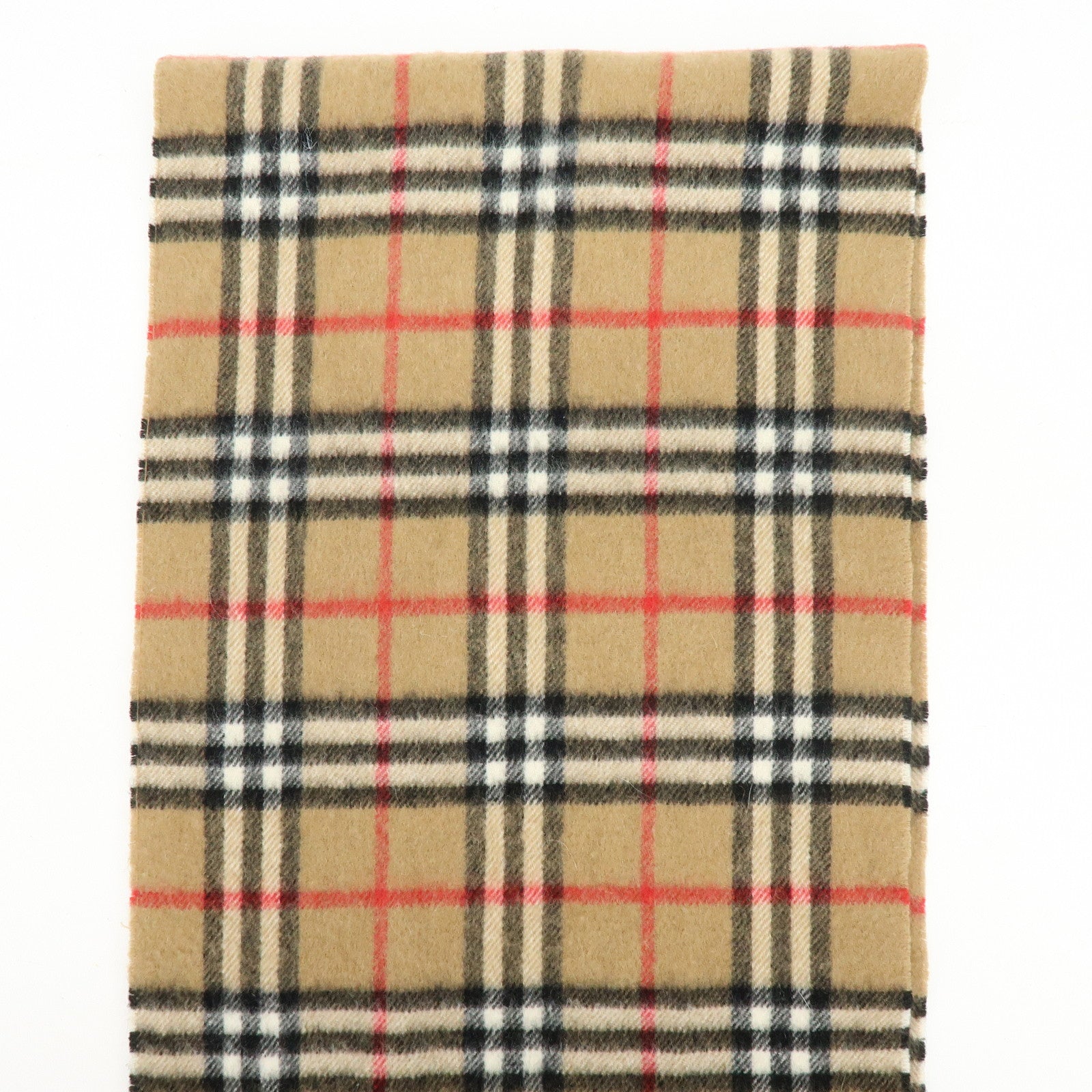 BURBERRY Set of 2 Nova Plaid Wool 100% Scarf Stole Beige Navy