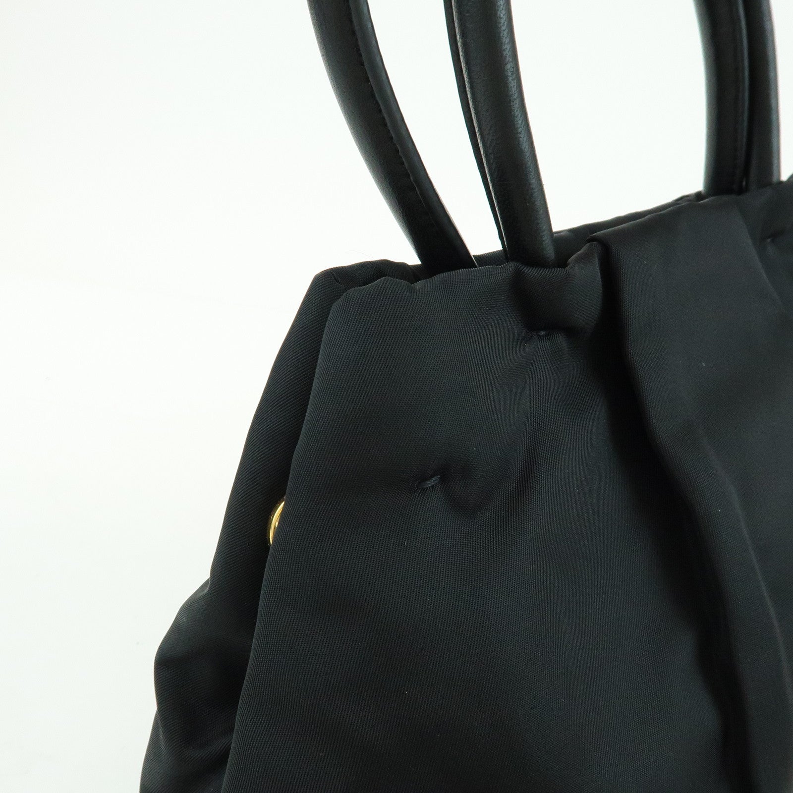 PRADA Nylon Leather Ribbon 2Way Bag Hand Bag Shoulder Bag Black
