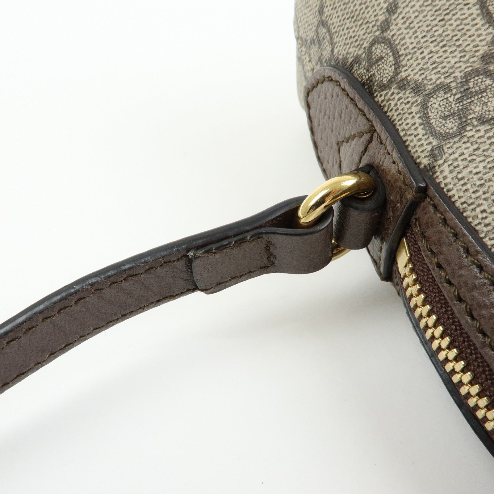 GUCCI Ophidia Sherry GG Supreme Leather Shoulder Bag Beige Brown 499621