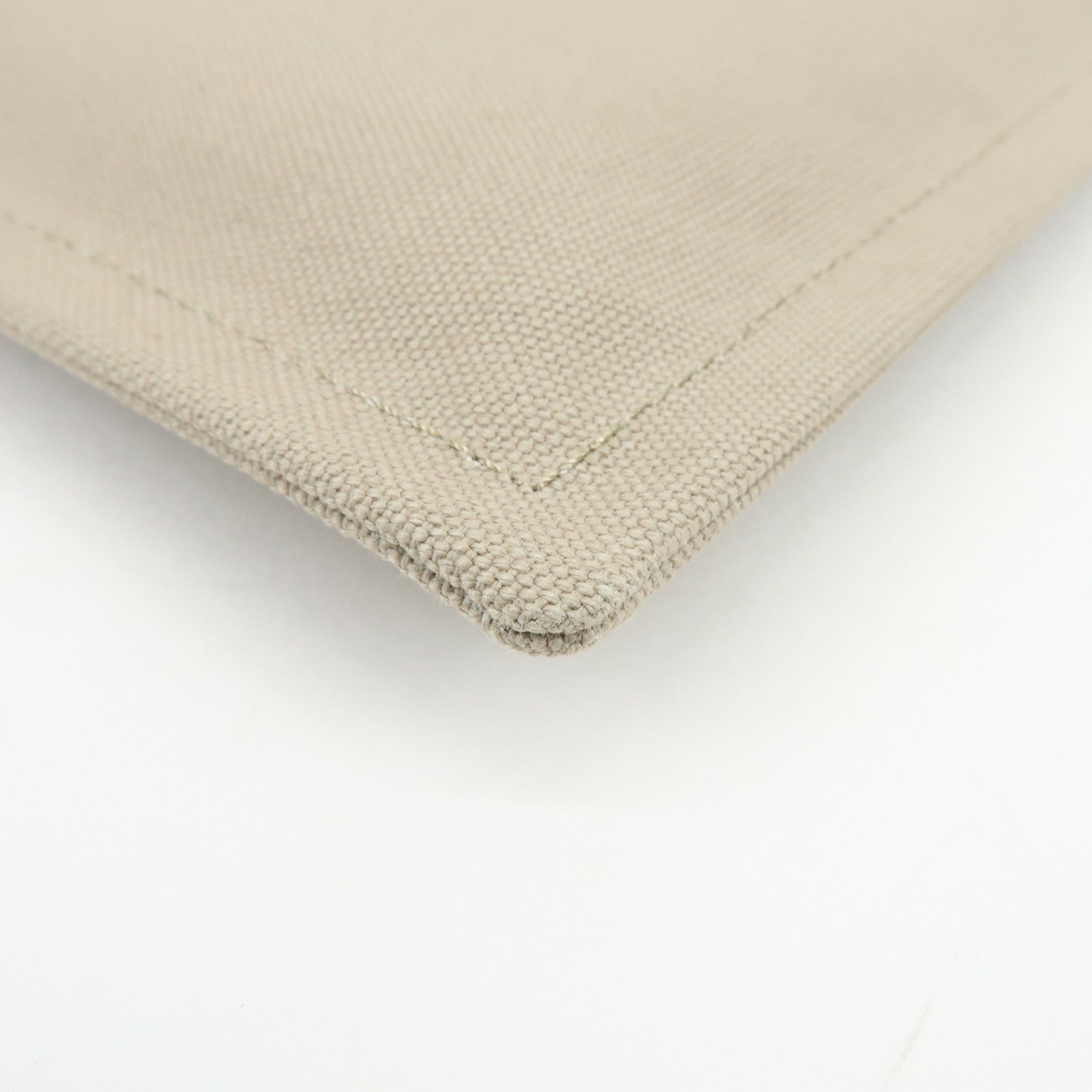 HERMES Yachting GM Canvas Flat Pouch Cosmetic Pouch Beige