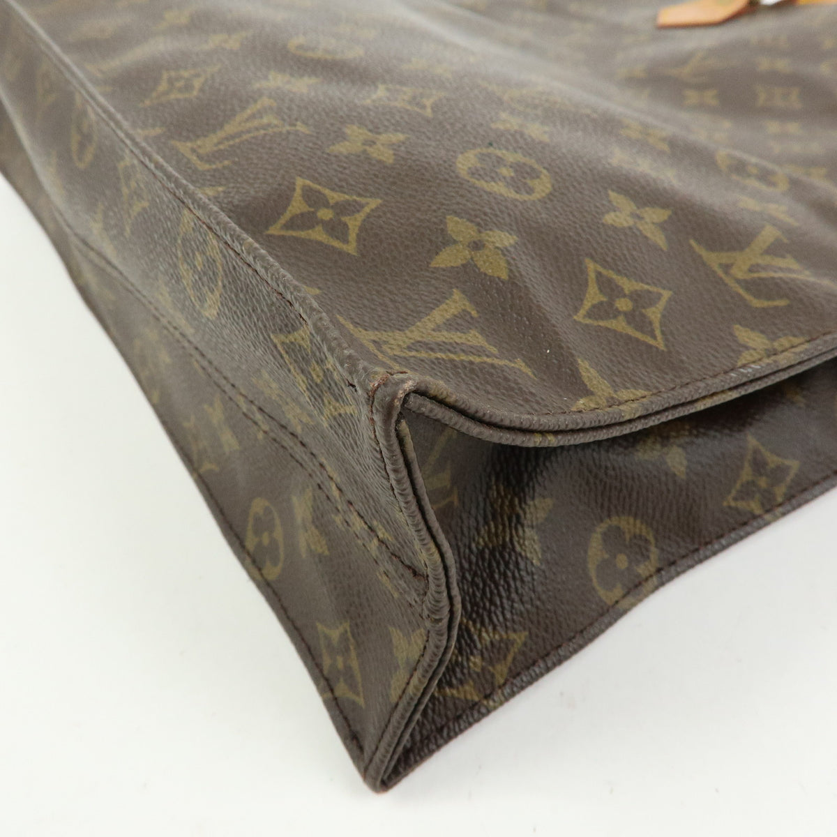 Louis Vuitton Monogram Sac Plat Tote Bag Hand Bag Brown M51140