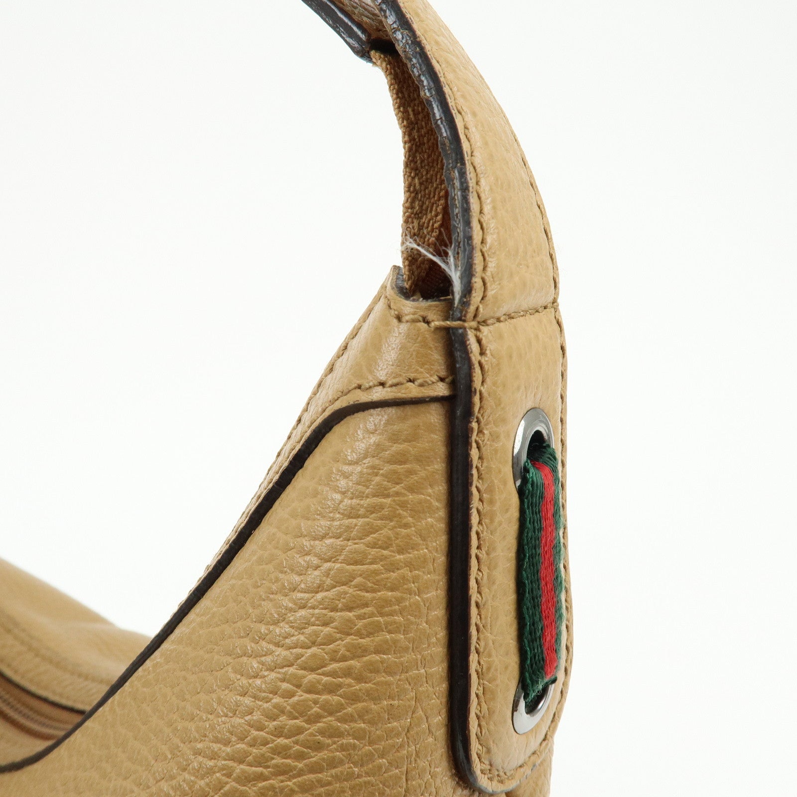 GUCCI Sherry Leather Shoulder Bag Hand Bag Beige 293596