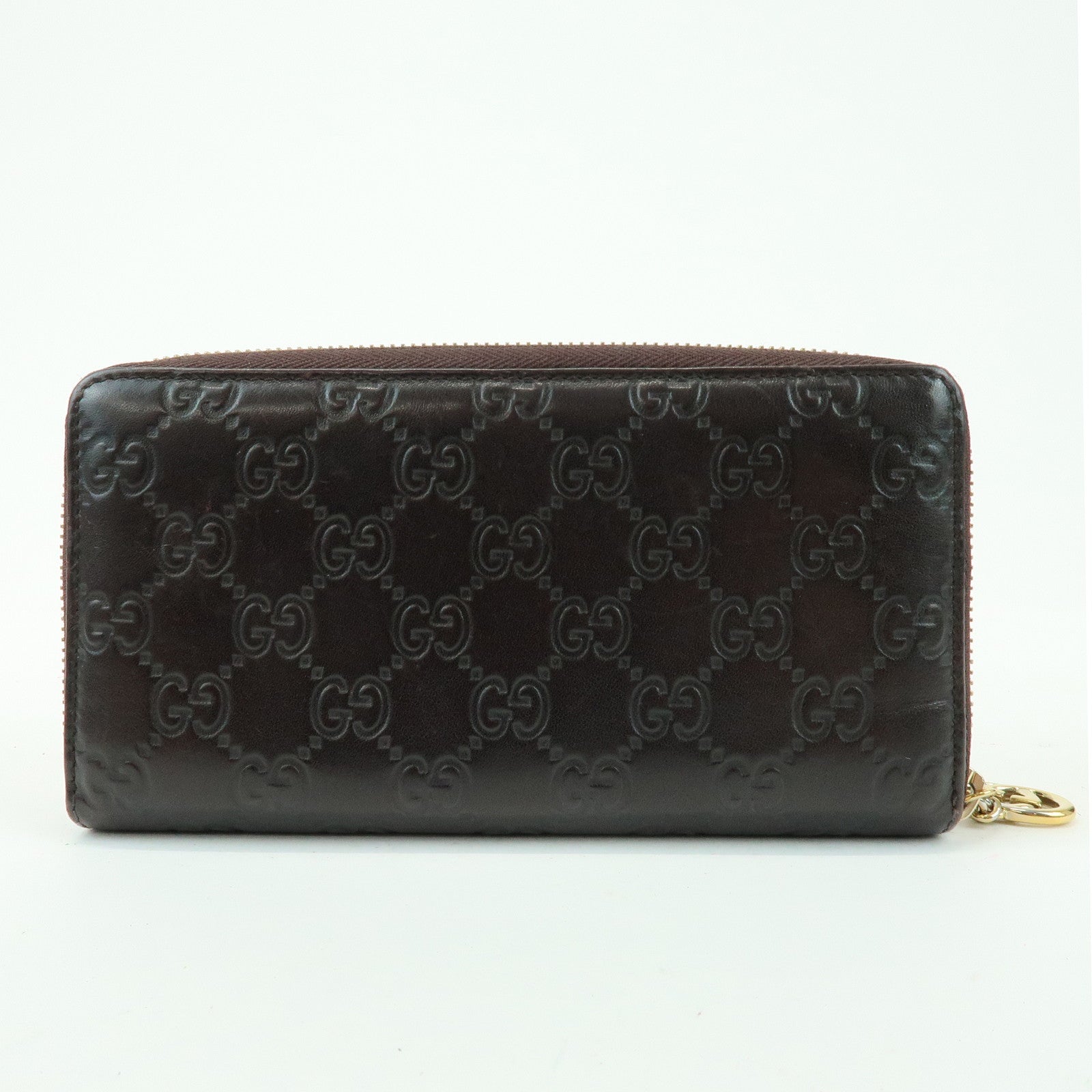 GUCCI Interlocking G Guccissima Leather Round Zippy Long Wallet