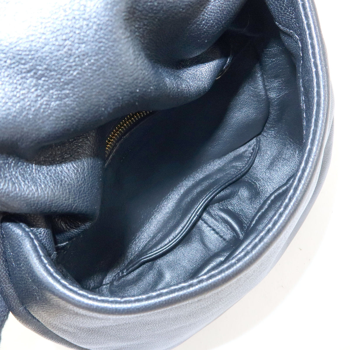 JIL SANDER Leather Sphere Pouch Clutch Hand Bag Black