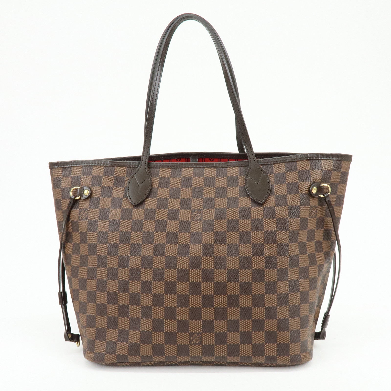 Louis Vuitton Damier Ebene Neverfull MM Tote Bag Cerise N41358