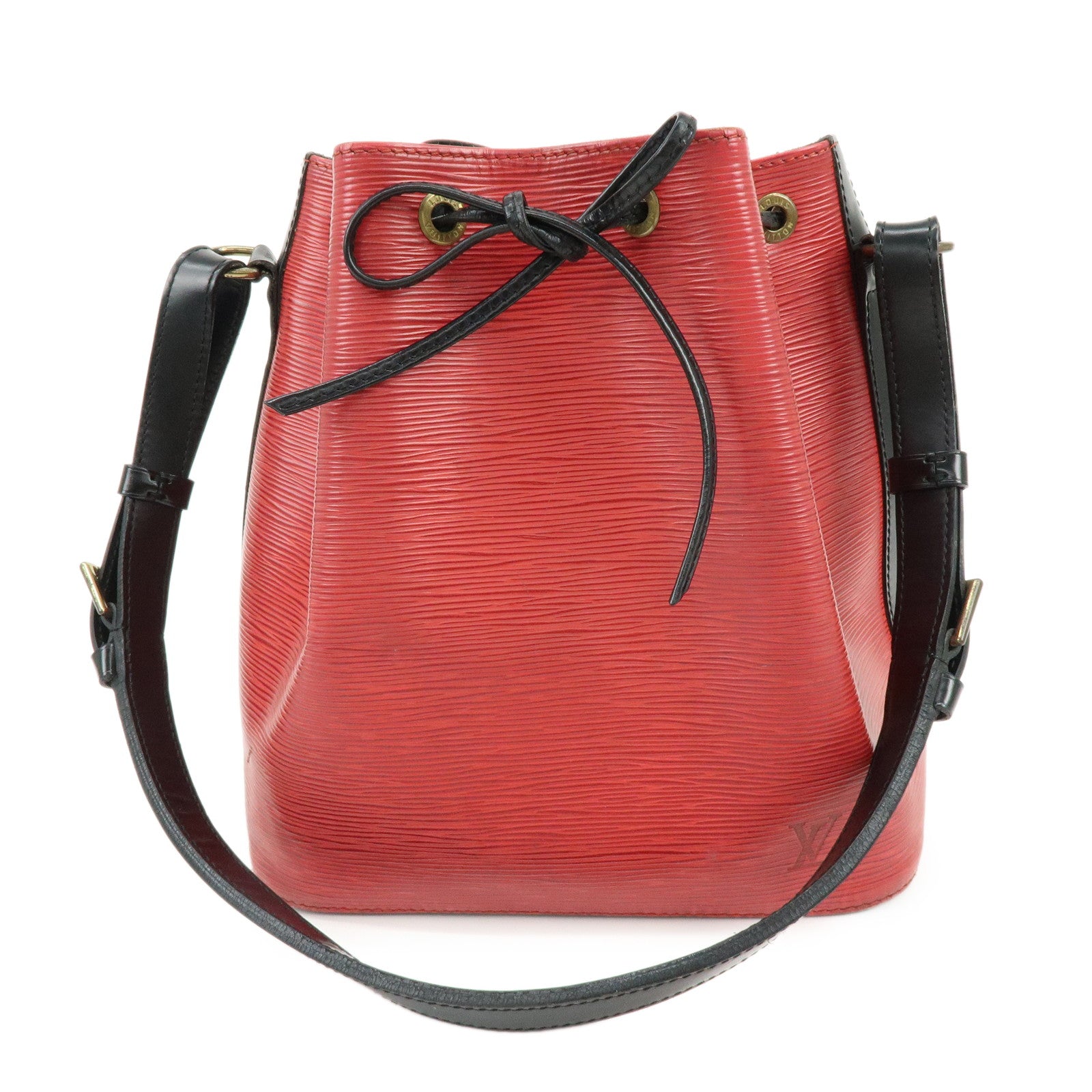 Louis Vuitton Epi Petit Noe Shoulder Bag Noir Castilian Red M44172