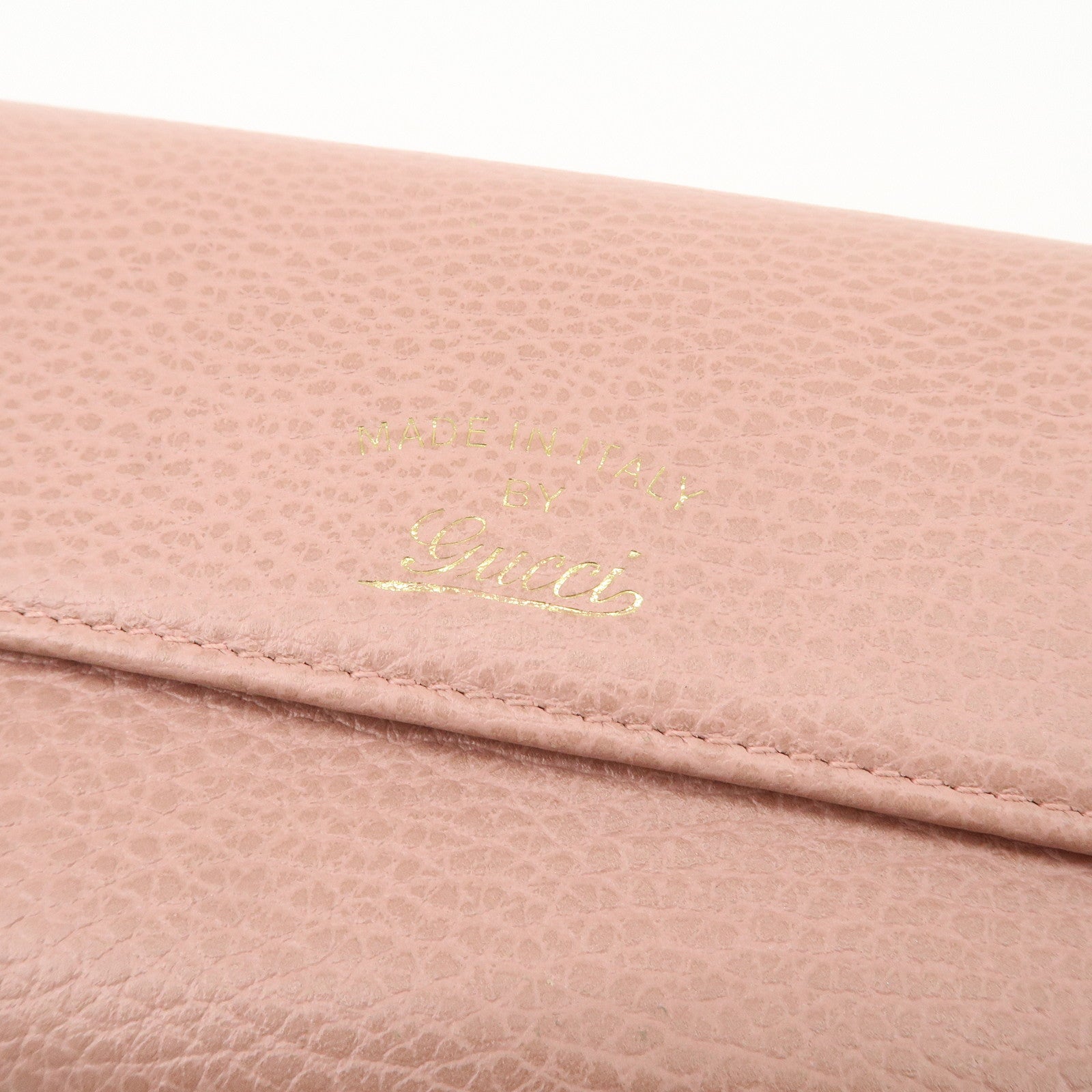 GUCCI Swing Leather Continental Wallet Long Wallet Pink 376186 Used