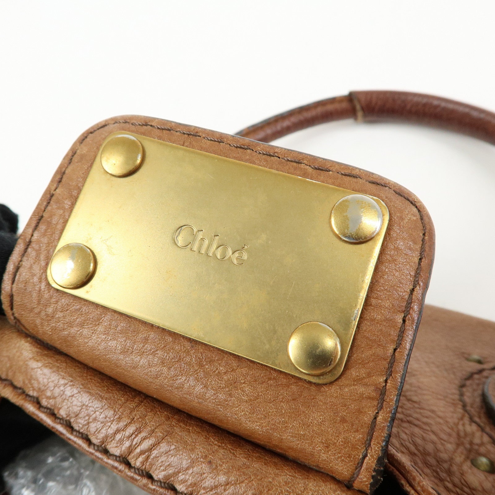 Chloe Paddington Medium Leather Hand Bag Shoulder Bag Brown
