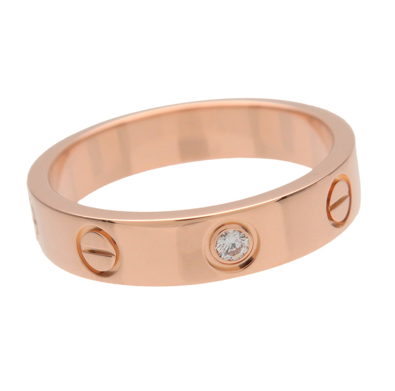 Cartier Mini Love 1P Diamond Ring K18 750PG #51 US5.5 EU51 HK12