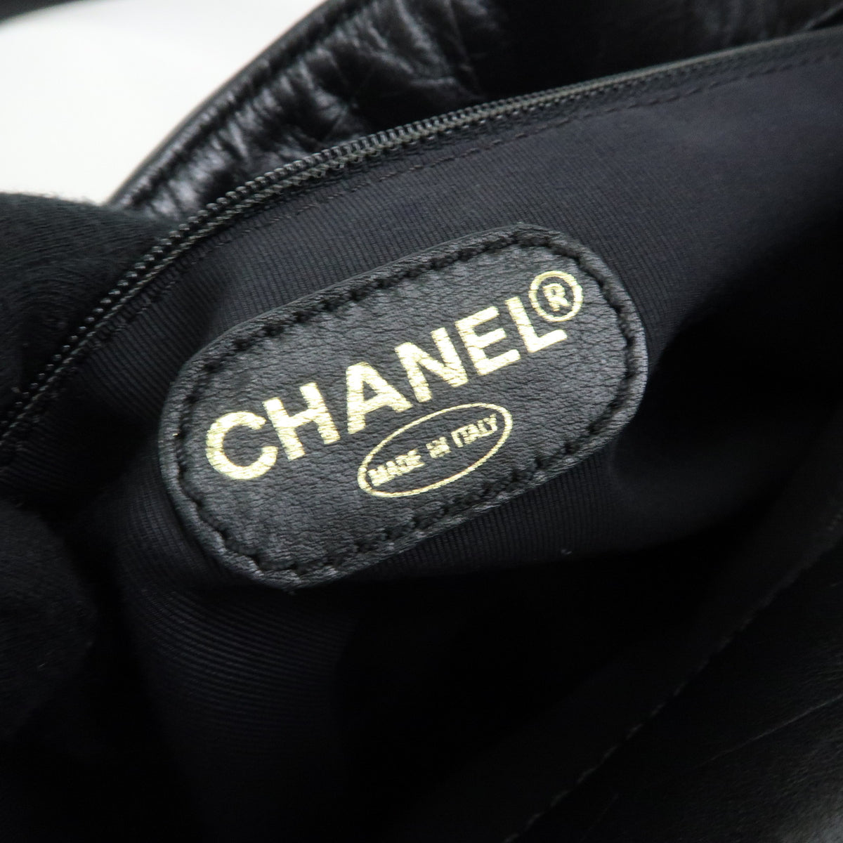 CHANEL COCO Mark Leather Tote Bag Shoulder Bag Black