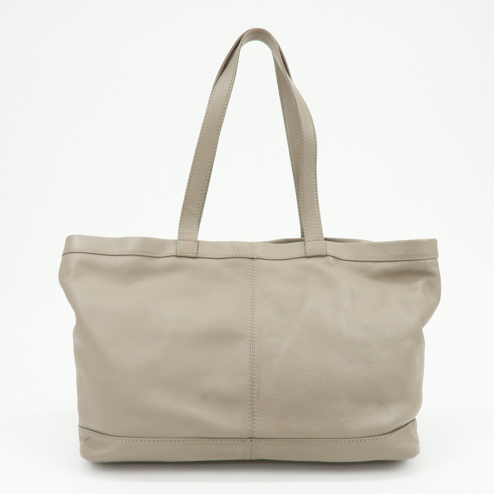 Chloe See By Chloe Leather Tote Bag Hand Bag Shoulder Bag Greige