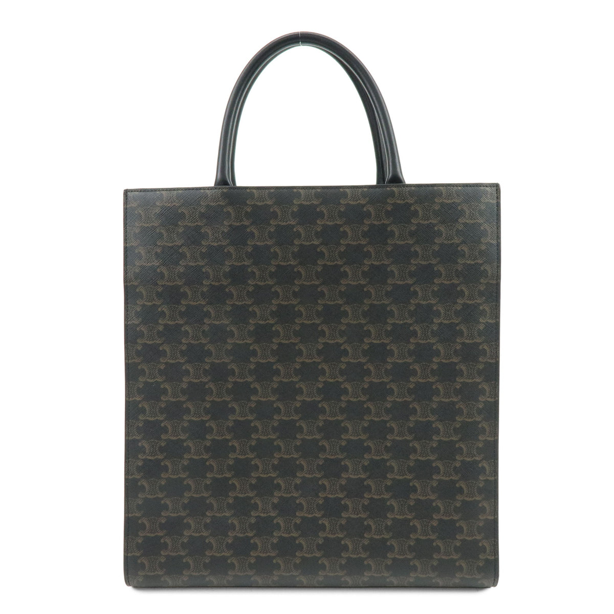 CELINE Triomphe Medium Vertical Cabas PVC Leather 2Way Bag Black 194432