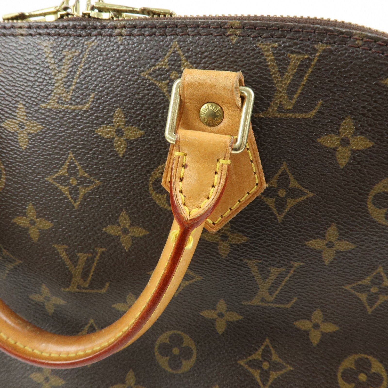 Louis Vuitton Monogram Alma PM Canvas Leather Hand Bag Brown M51130