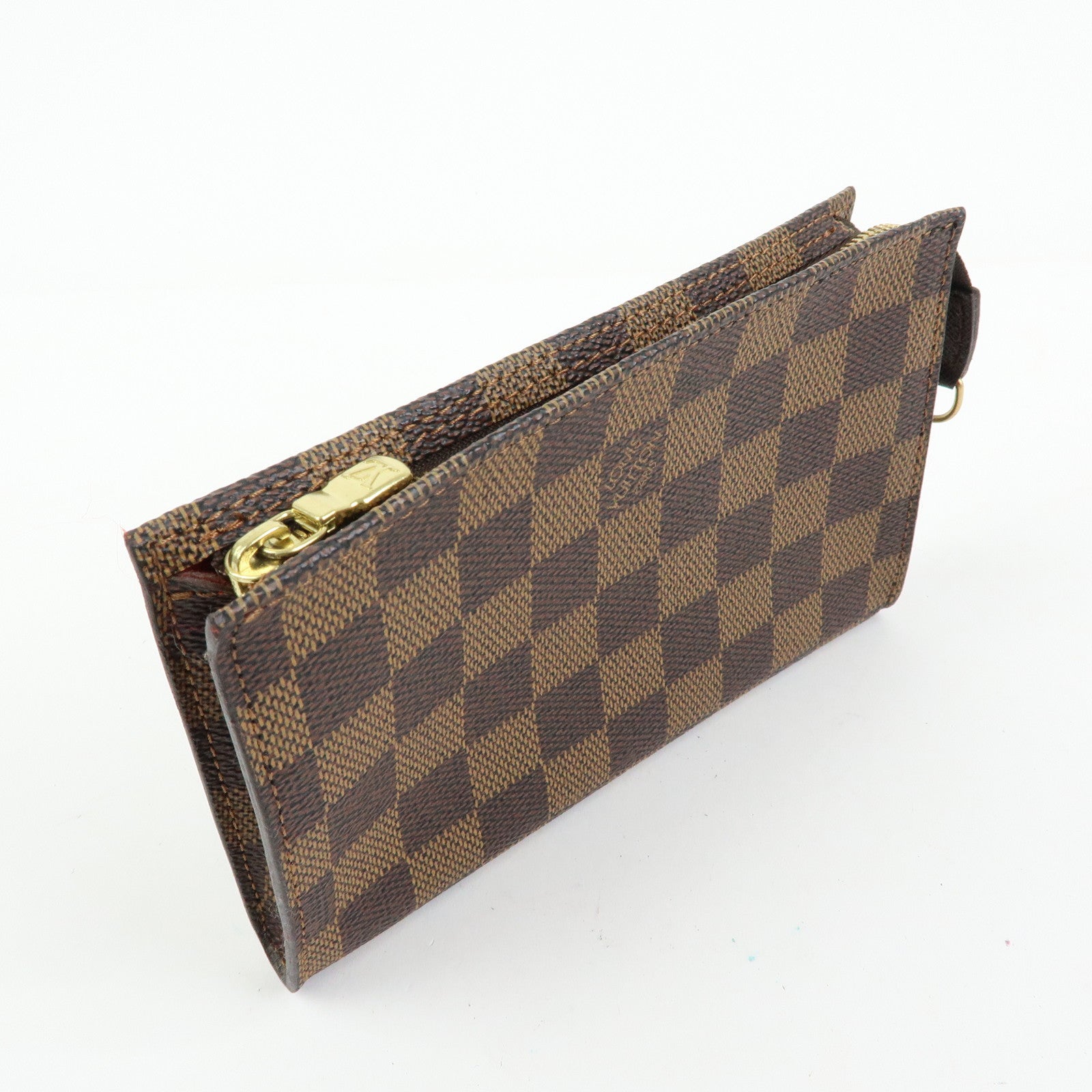 Louis Vuitton Damier Ebene Canvas Leather Pouch for Marais Bag Brown