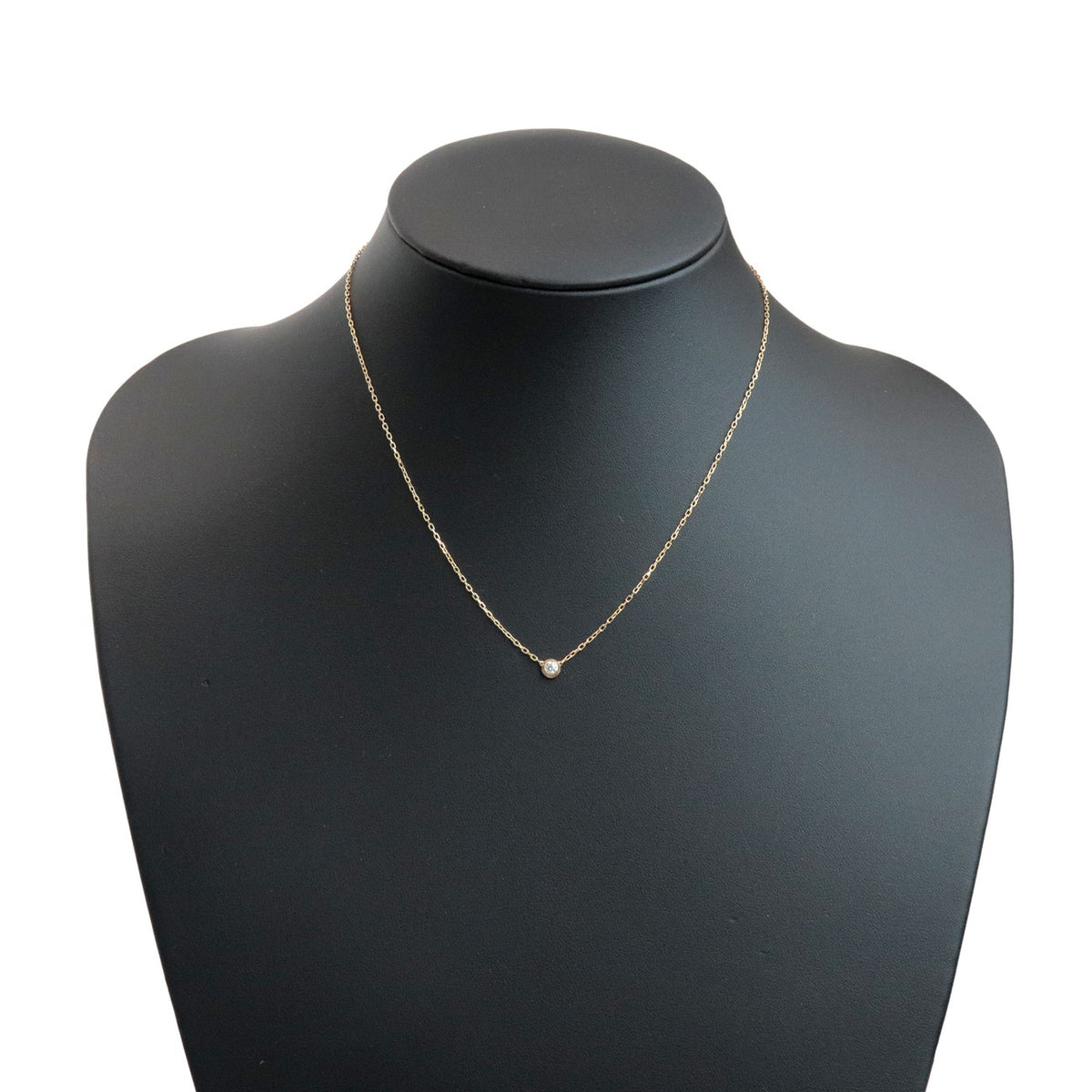 Cartier D'amour 1P Diamond Necklace SM K18 750YG Yellow Gold