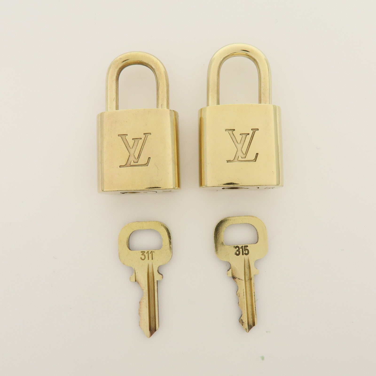 Louis Vuitton Set of 10 Metal Lock & Key Cadena Key Lock Gold
