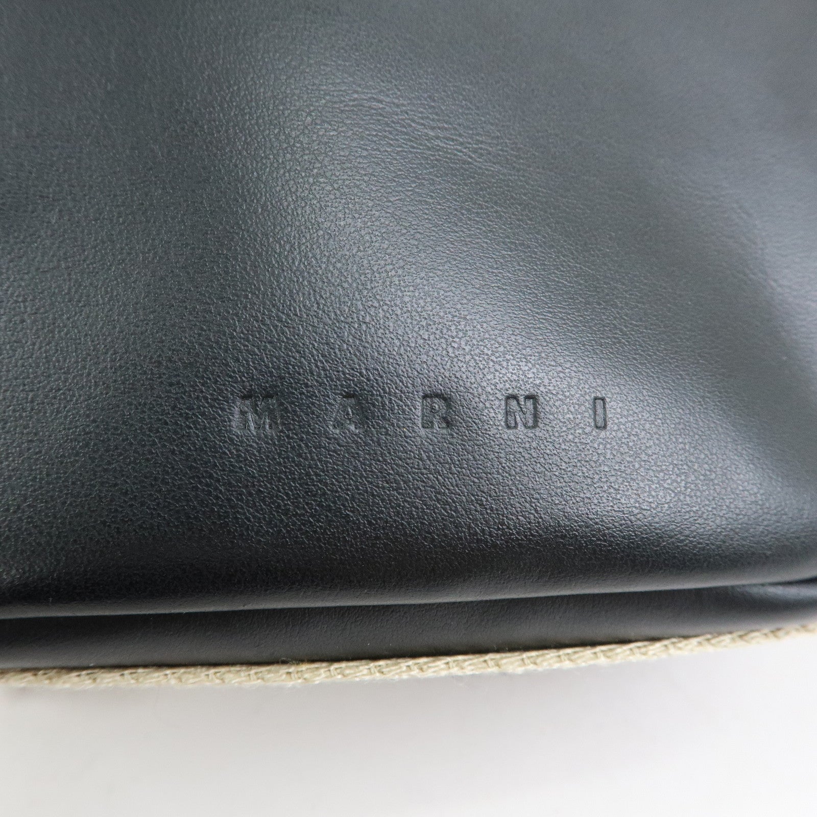 MARNI BEY Logo Leather Shoulder Bag Crossbody Bag Black