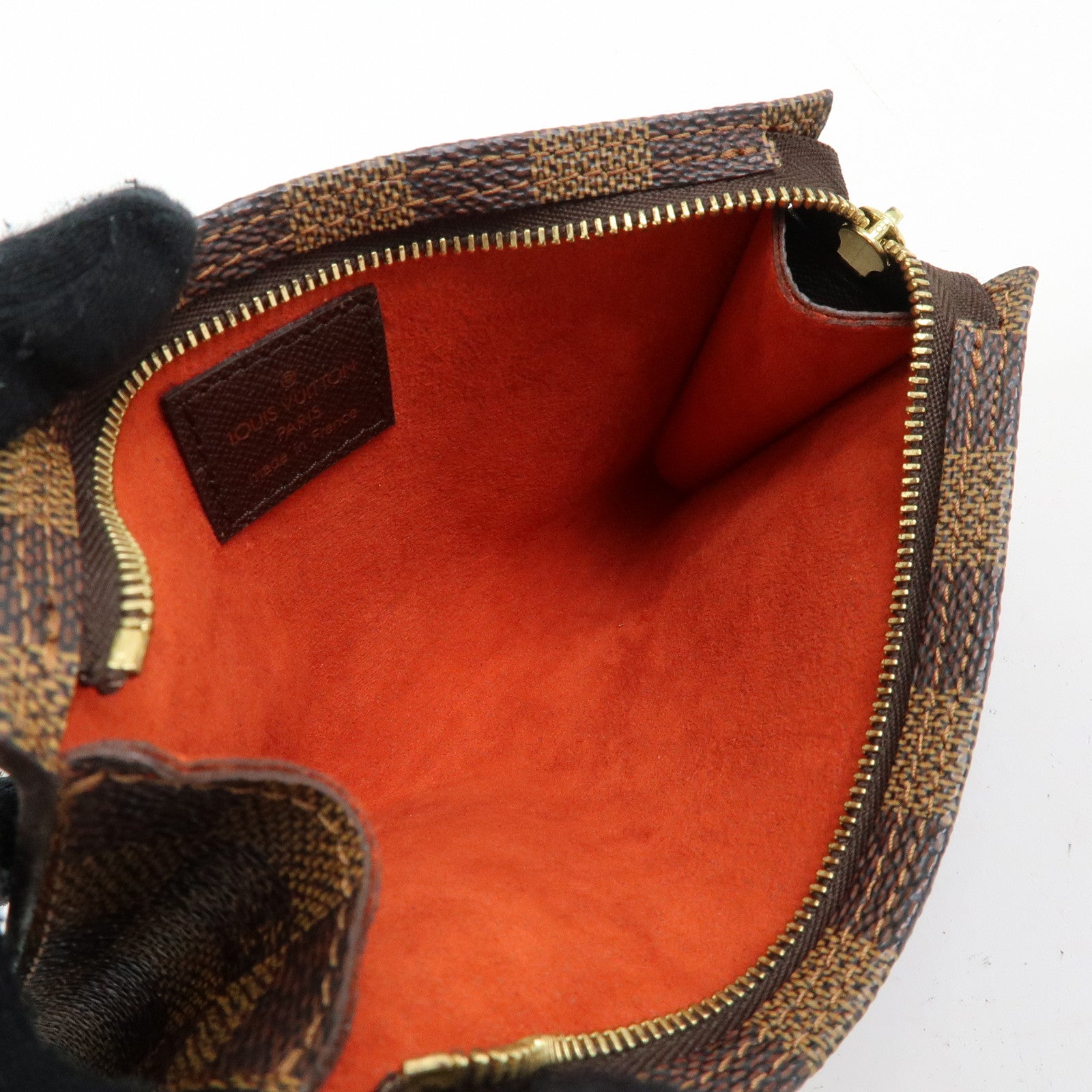 Louis Vuitton Damier Ebene Canvas Leather Pouch for Marais Bag Brown