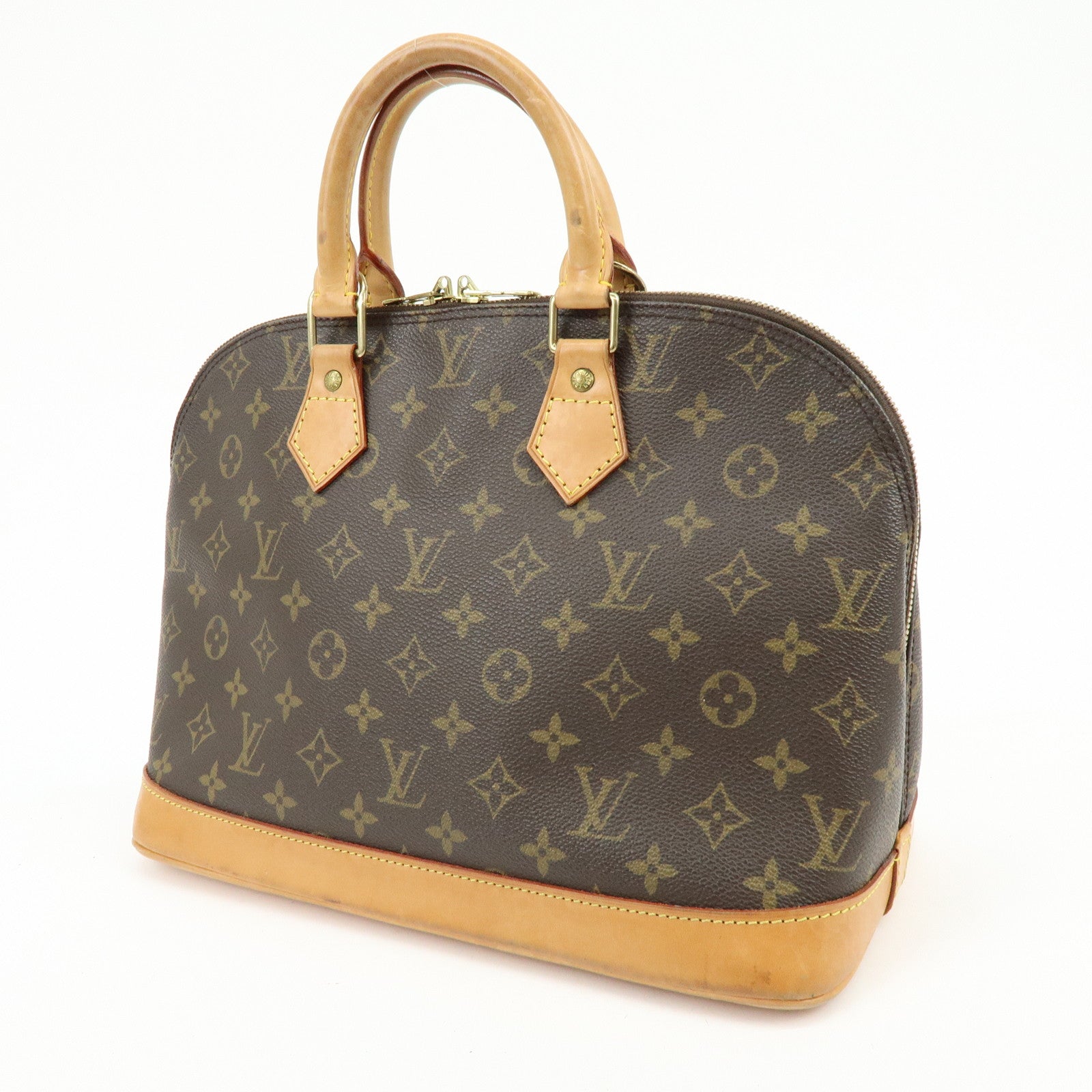 Louis Vuitton Monogram Alma PM Canvas Leather Hand Bag Brown M51130