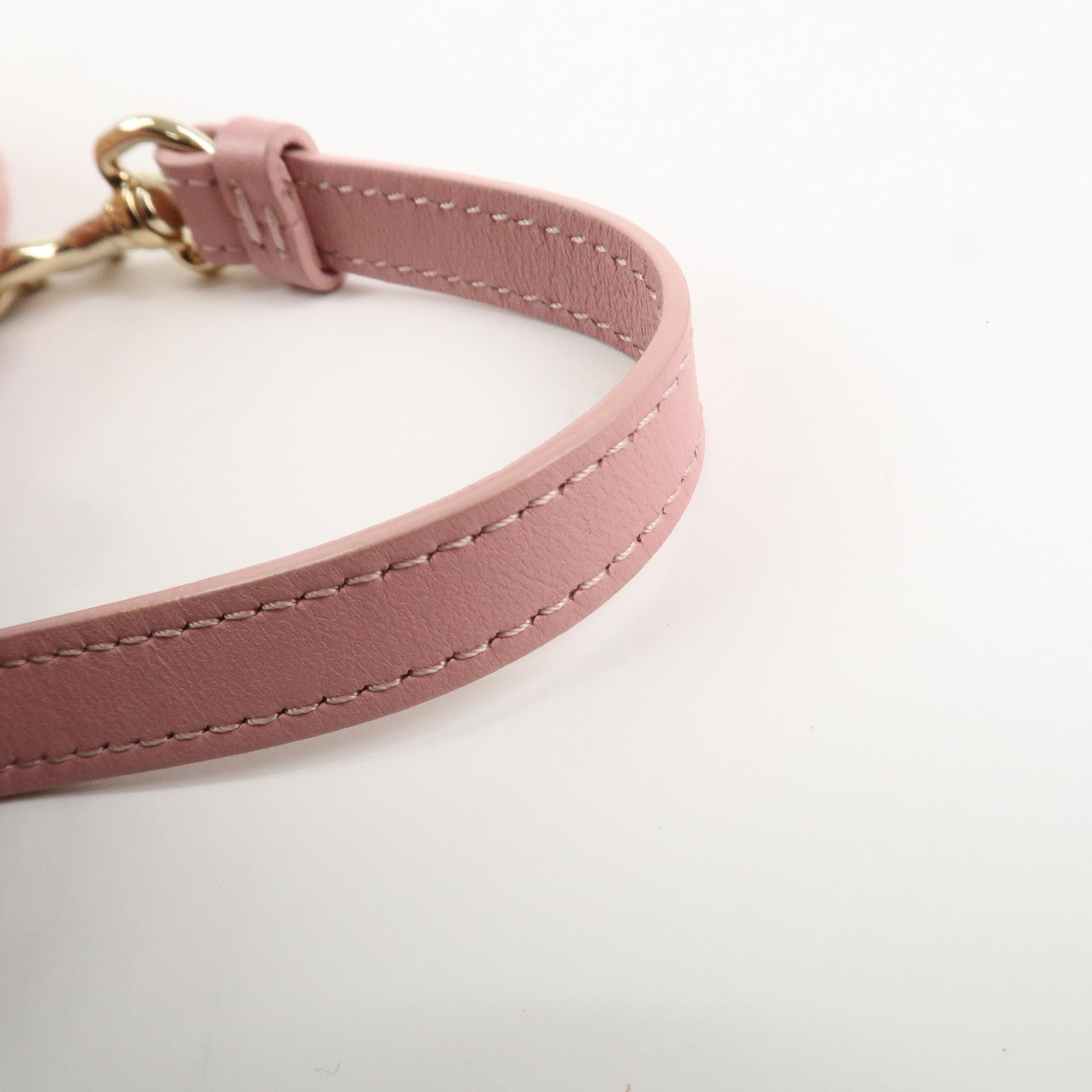 Christian Dior Cannage Leather Phone Holder Shoulder Bag Pink Used