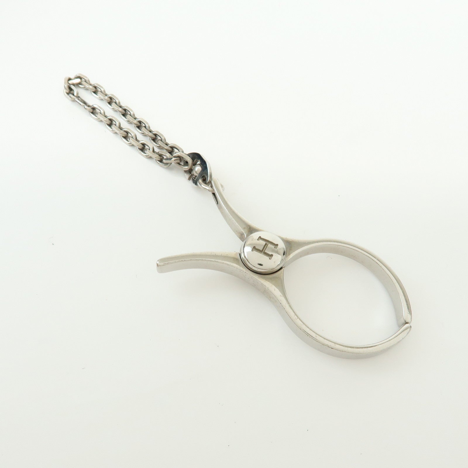 HERMES Filou Metal Glove Clip Glove Holder Palladium Silver