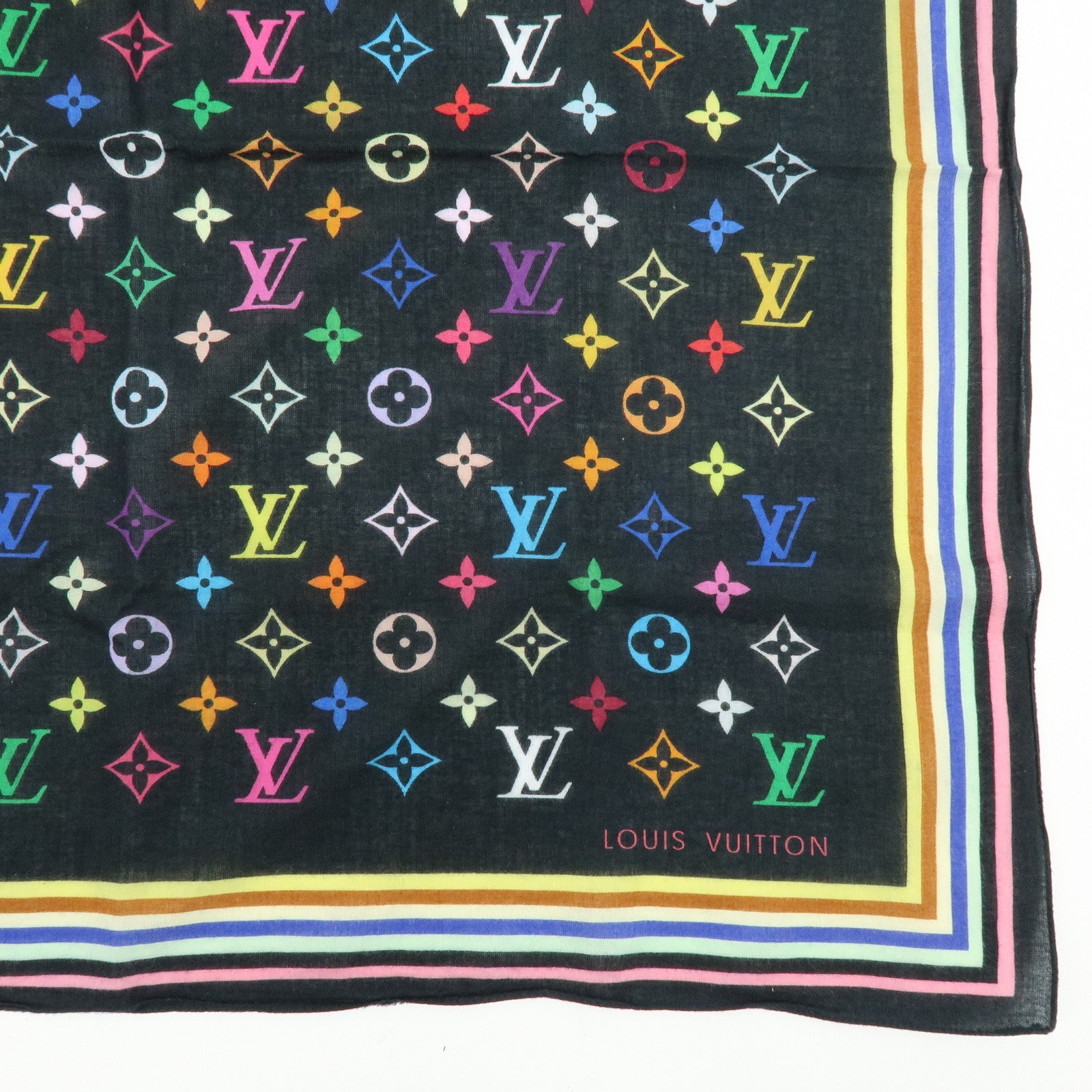 Louis Vuitton Monogram Multicolor Cotton 100% Handkerchief M71912
