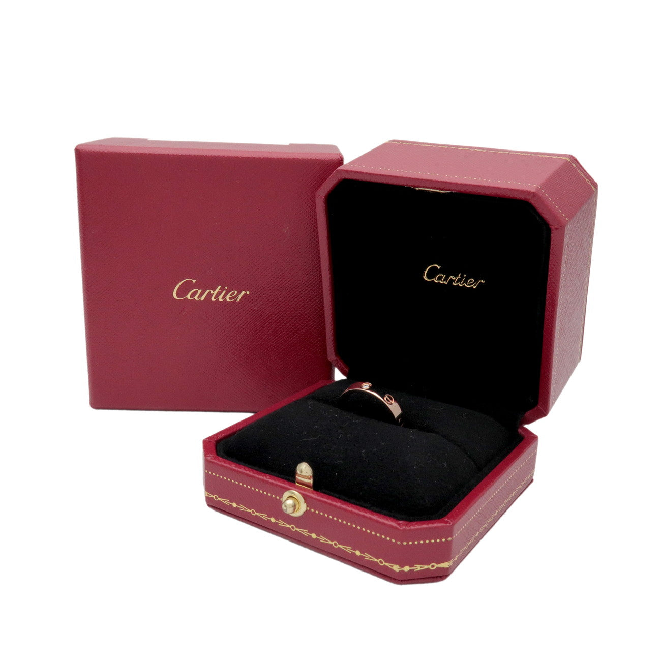 Cartier Mini Love 1P Diamond Ring K18 750PG Rose Gold #52 US6 EU52 HK13