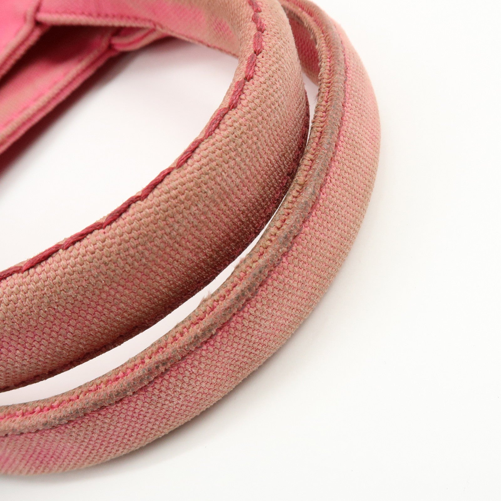 PRADA Canapa Triangle Logo Canvas 2Way Bag Hand Shoulder Bag Pink