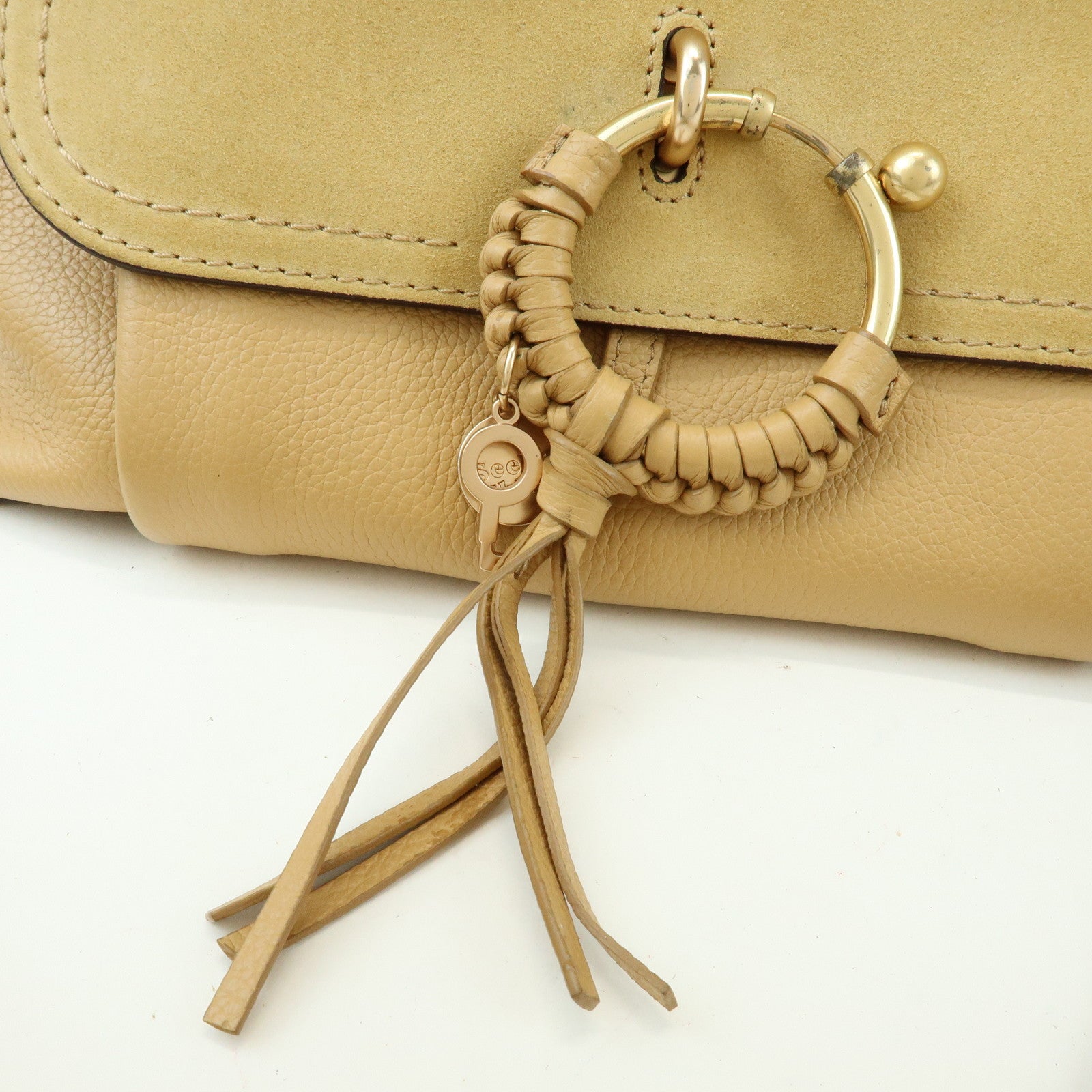 Chloe See by Chloe Joan Leather Suede 2Way Bag Hand Bag Beige