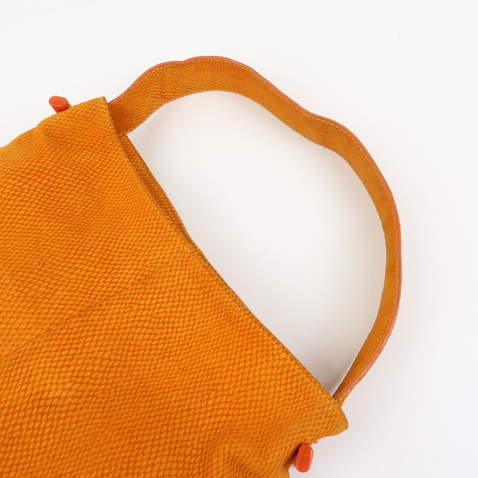 LOEWE Logo Suede Shoulder Bag Tote Bag Hand Bag Orange