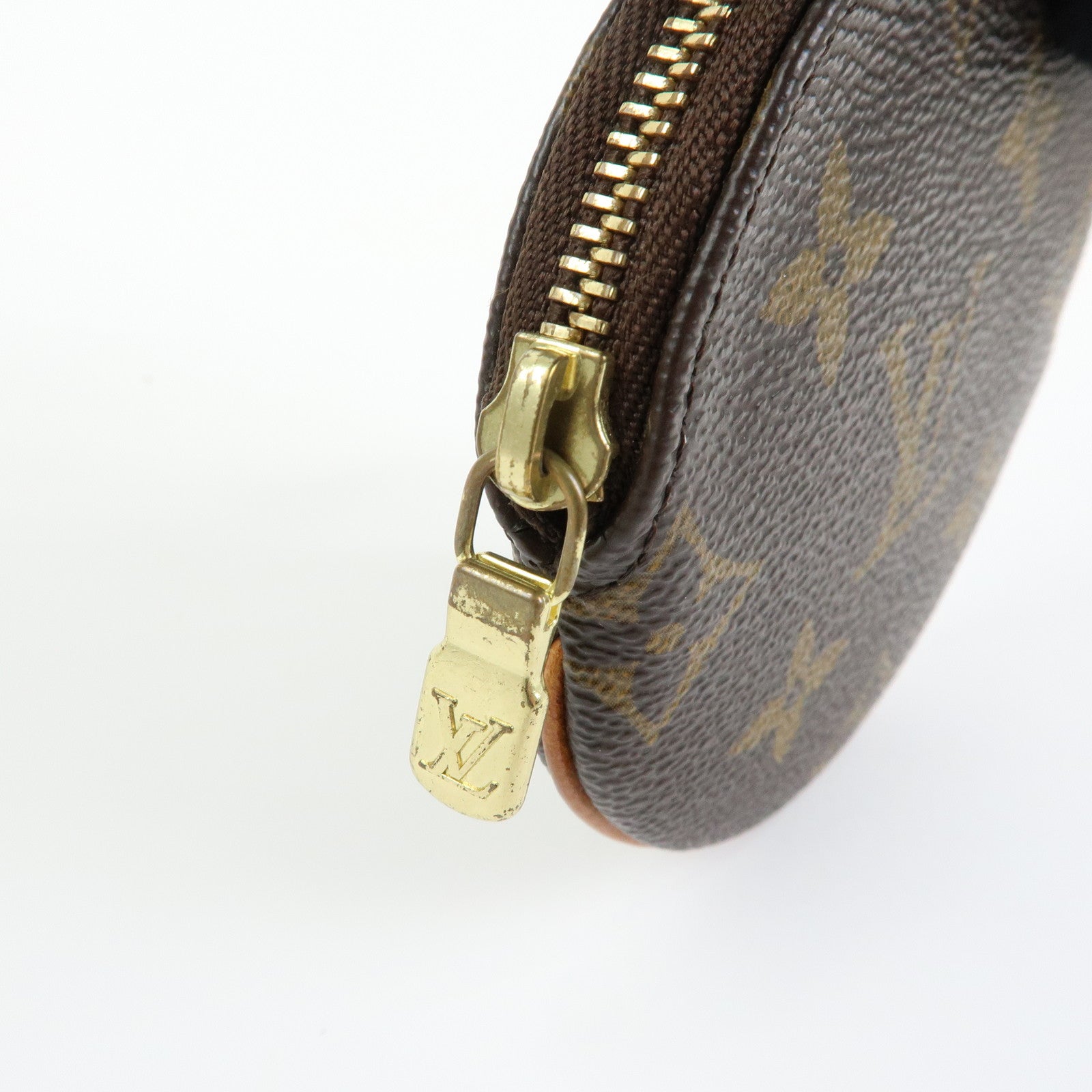 Louis Vuitton Monogram Porte Monnaie Rond Coin Case Brown M61926