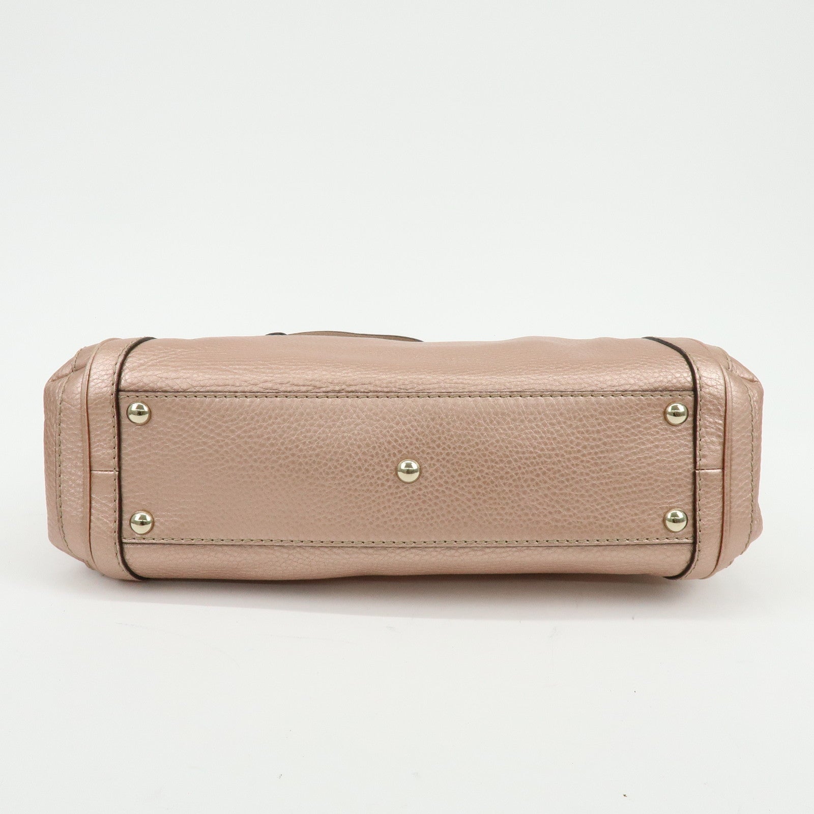 GUCCI Bamboo Interlocking G Leather 2Way Bag Hand Bag Pink 282300