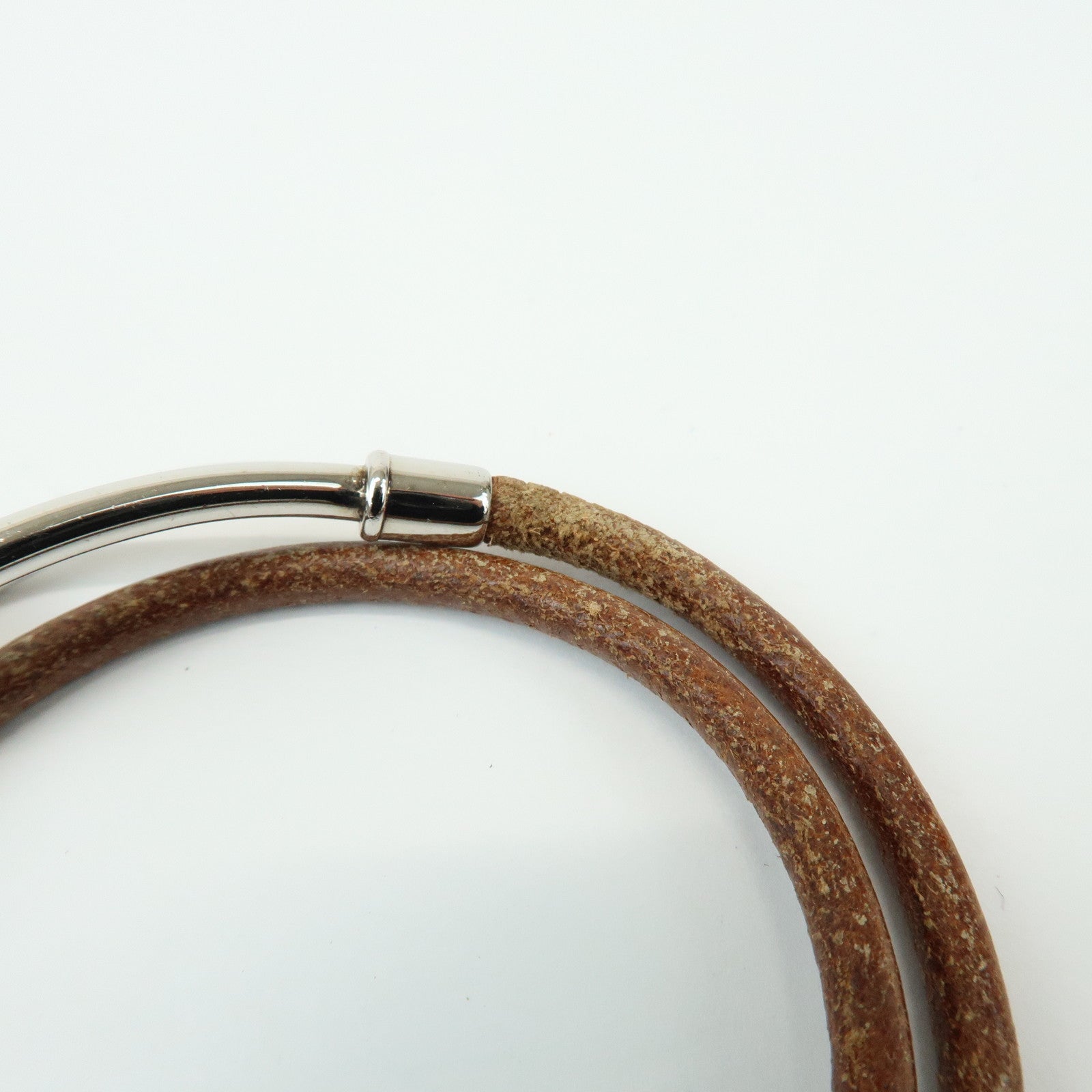 HERMES Set of 2 Jumbo Choker Jumbo Double Choker Leather Bracelet