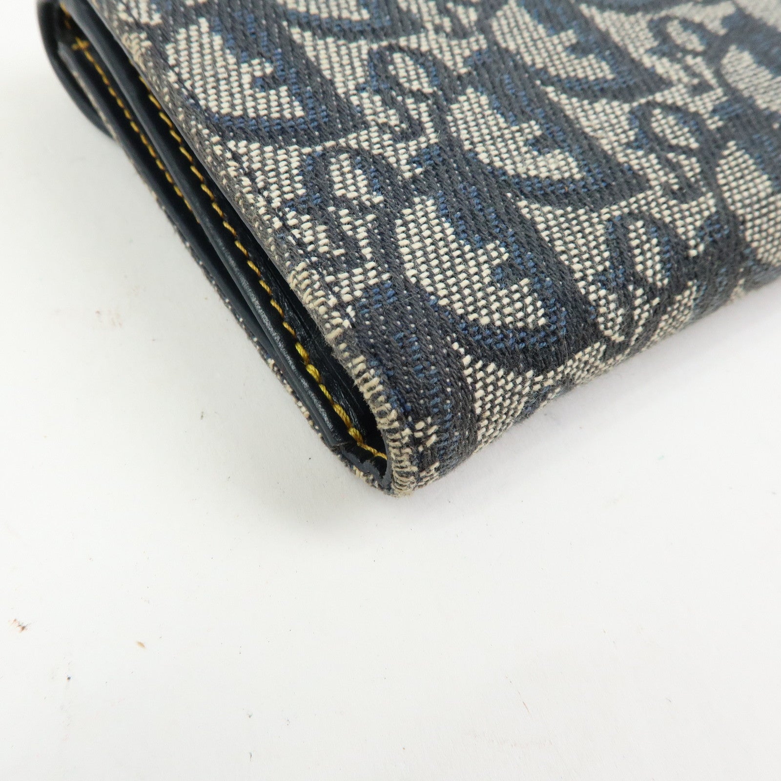 Christian Dior Trotter Saddle Jacquard Canvas Bi-fold Compact Wallet