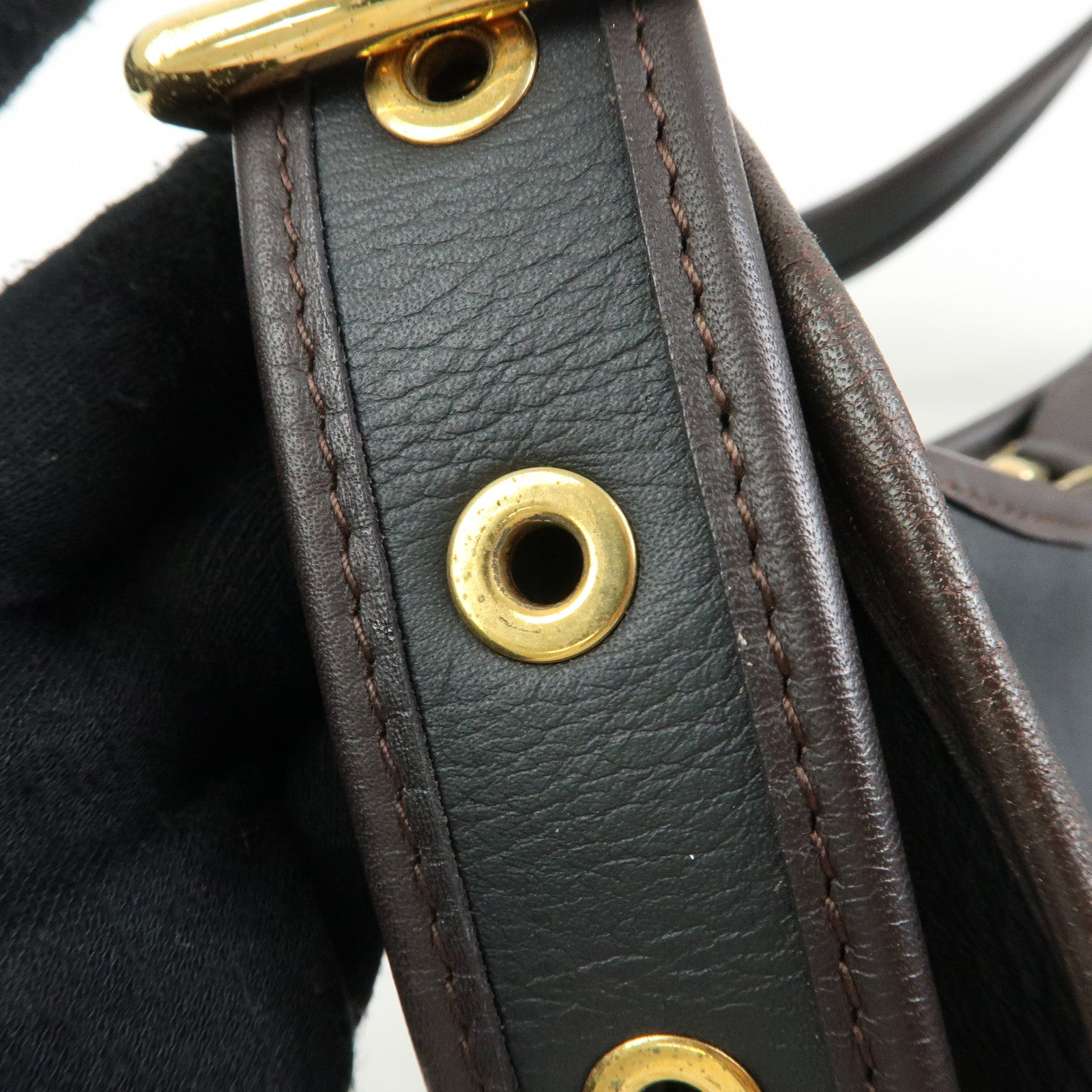 LOEWE Anagram Leather Sophia Shoulder Bag Crossbody Bag Black Brown