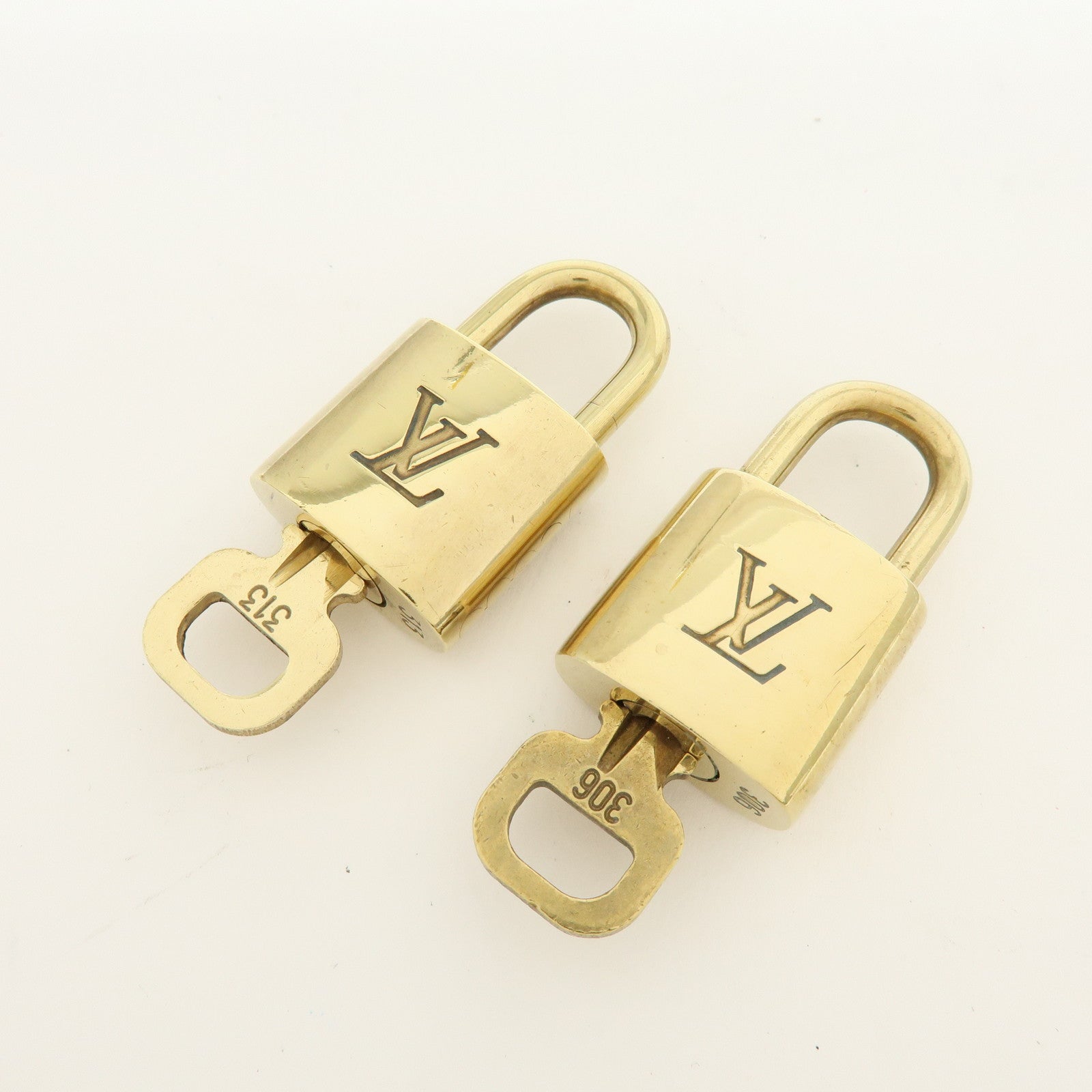 Louis Vuitton Lot of 10 Metal Lock & Key Cadena Key Lock Gold