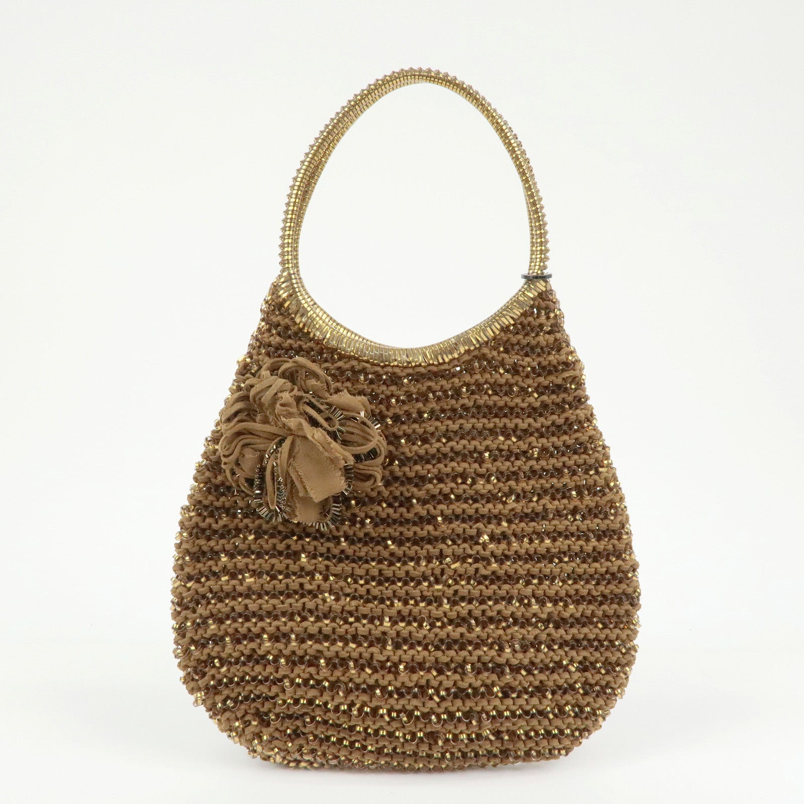 ANTEPRIMA Set of 2 PVC Wire Bag Hand Bag Tote Bag Brown Gold