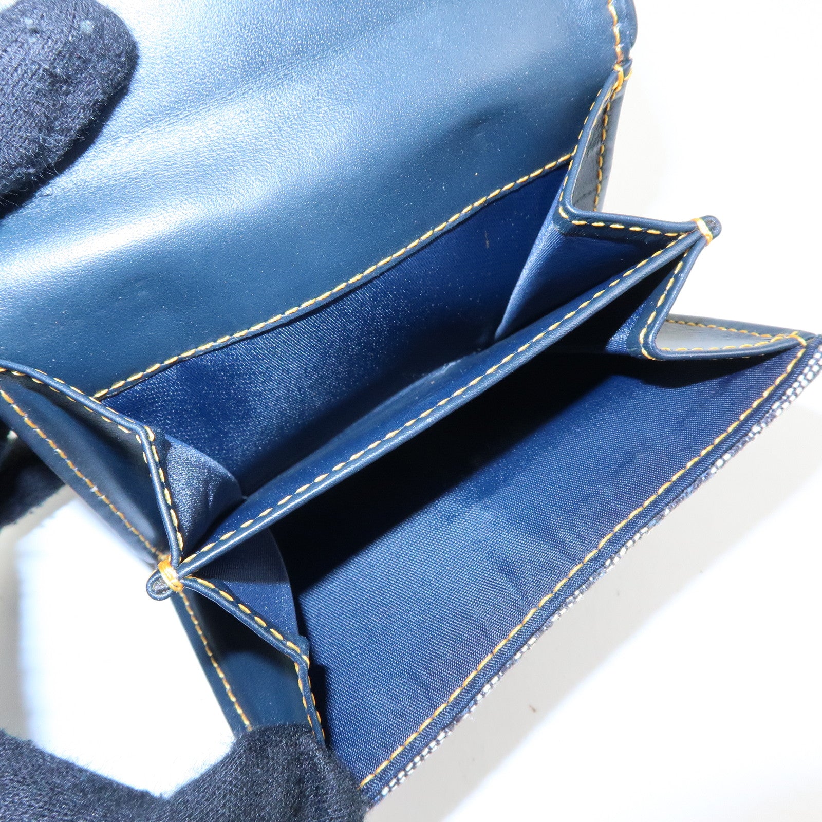 Christian Dior Trotter Saddle Jacquard Canvas Bi-fold Compact Wallet