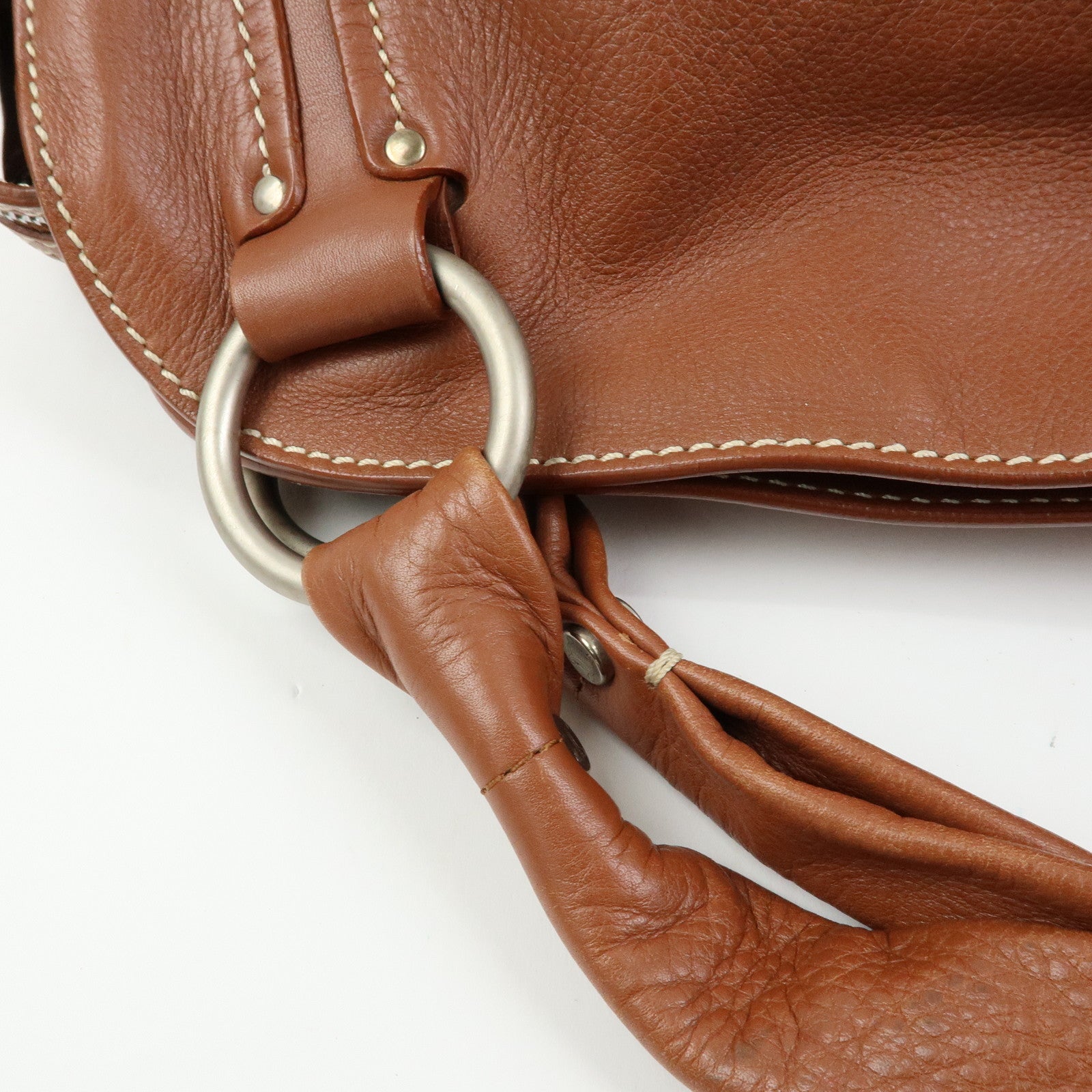 CELINE Bittersweet Leather Shoulder Bag Hand Bag Brown