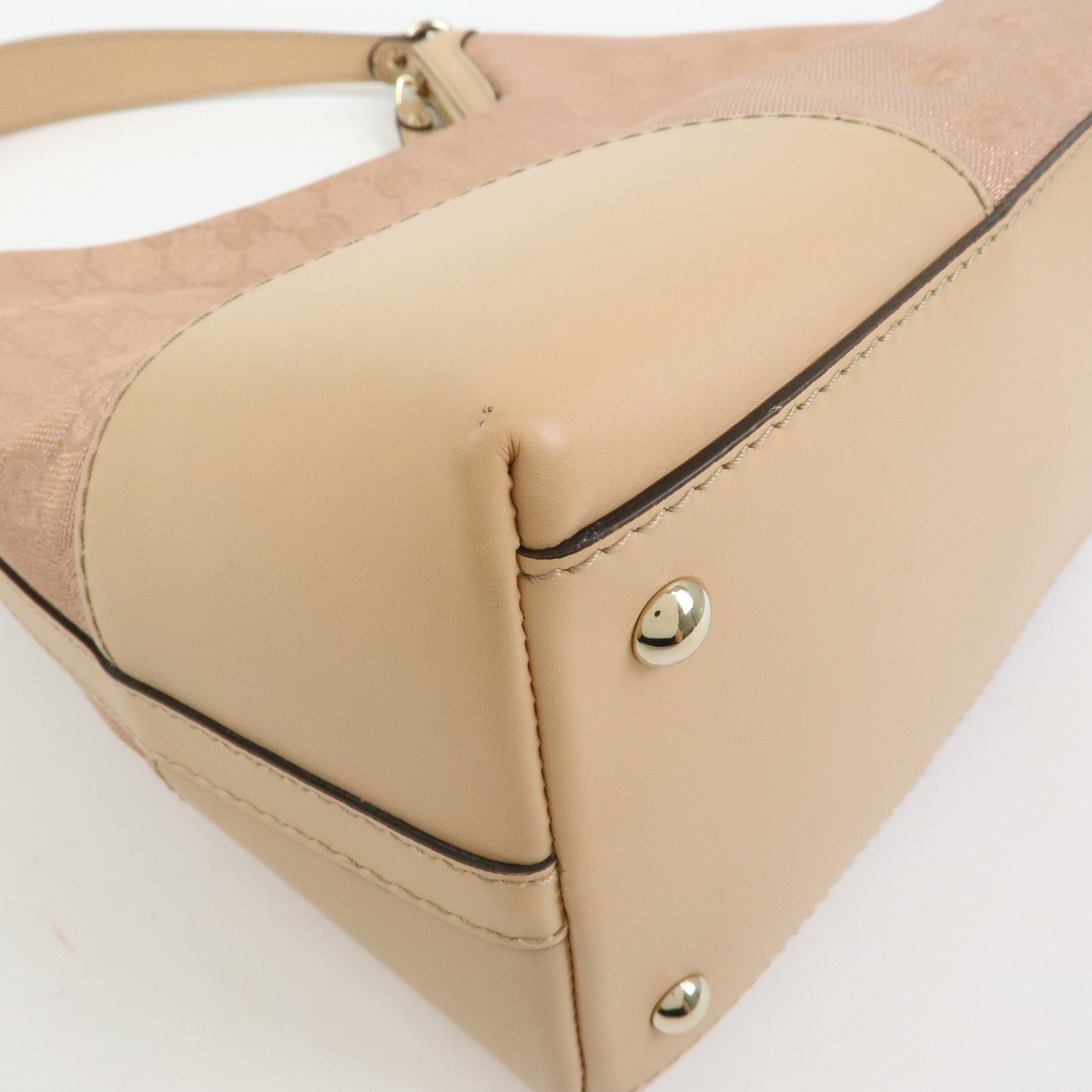 GUCCI Lovely Heart GG Canvas Leather Shoulder Hand Bag Pink 257070