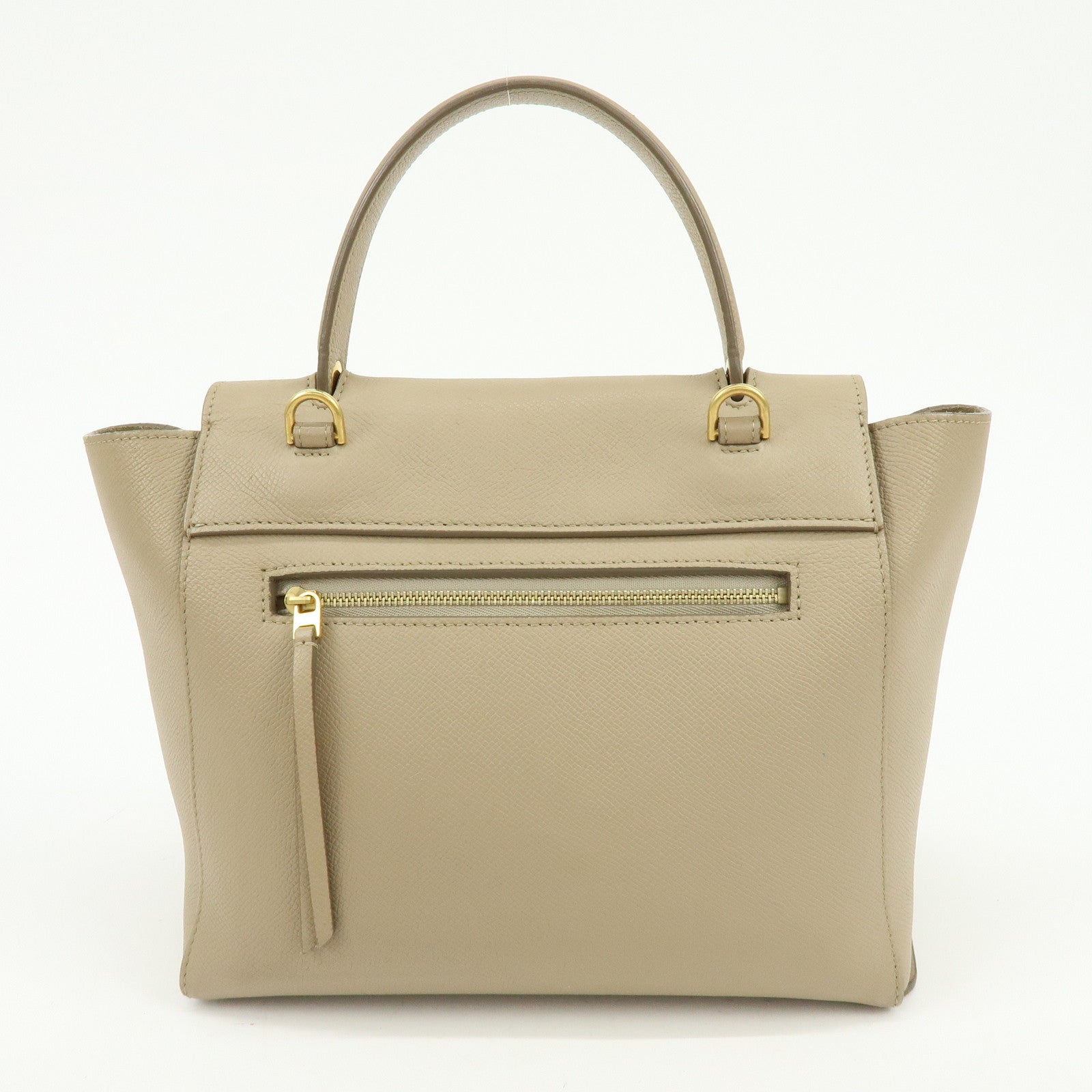 CELINE Belt Bag Leather 2WAY Bag Hand Bag Shoulder Bag Greige
