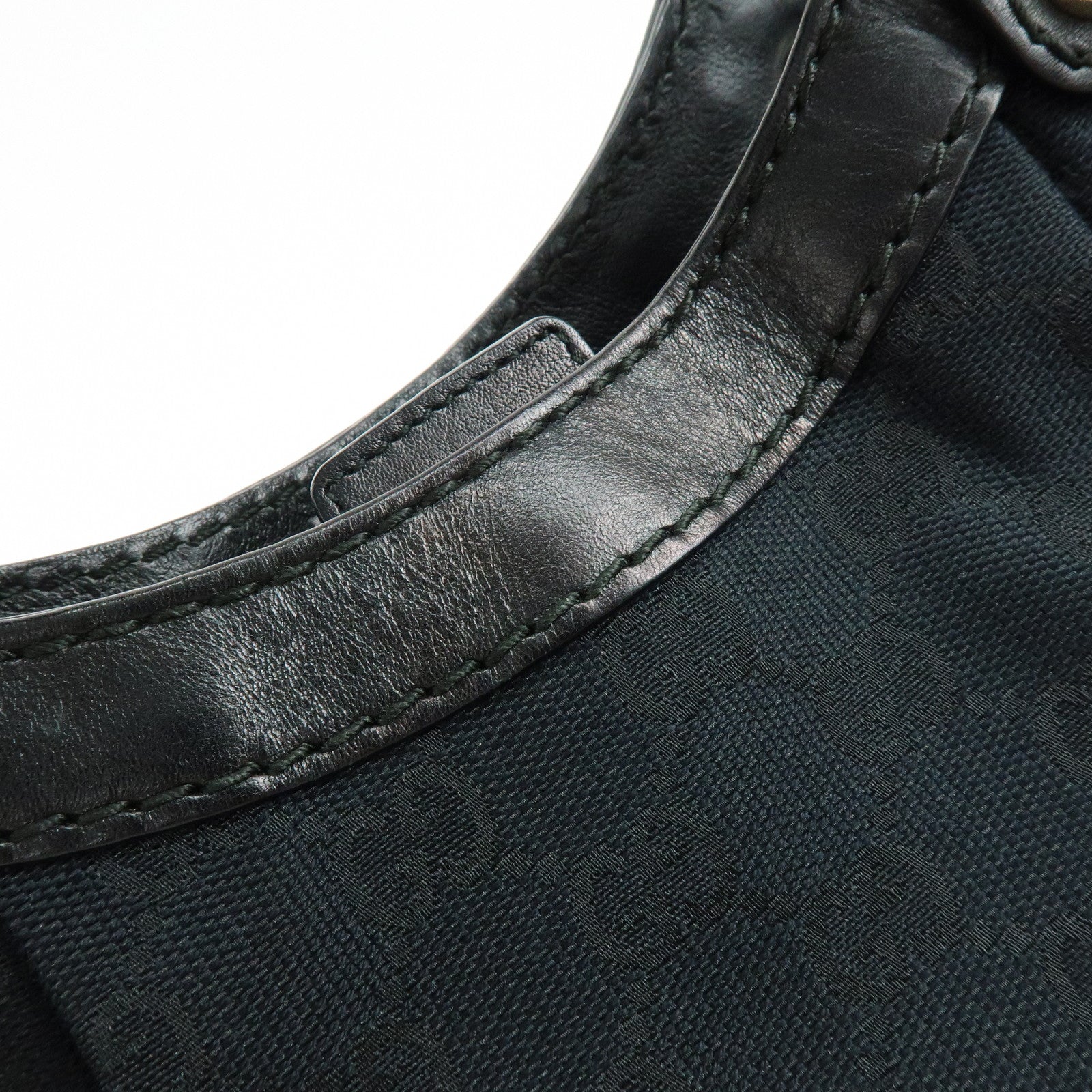 GUCCI Sukey GG Canvas Leather Tote Bag Hand Bag Black 211944