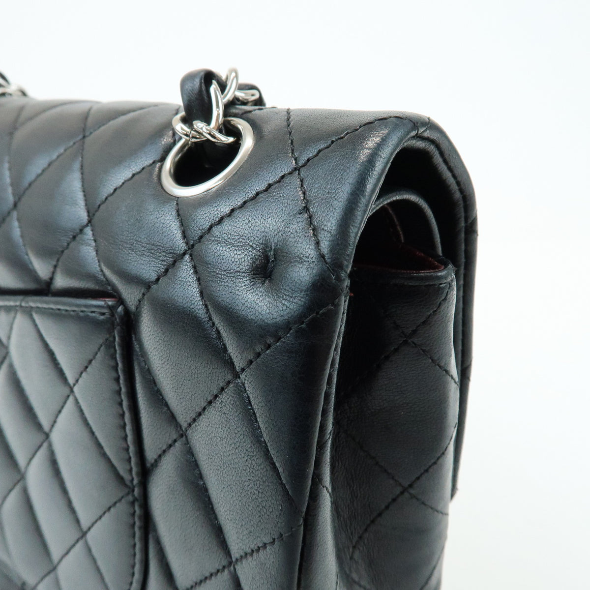 CHANEL Matelasse 25 Double Flap Lamb Skin Chain Shoulder Bag A01112