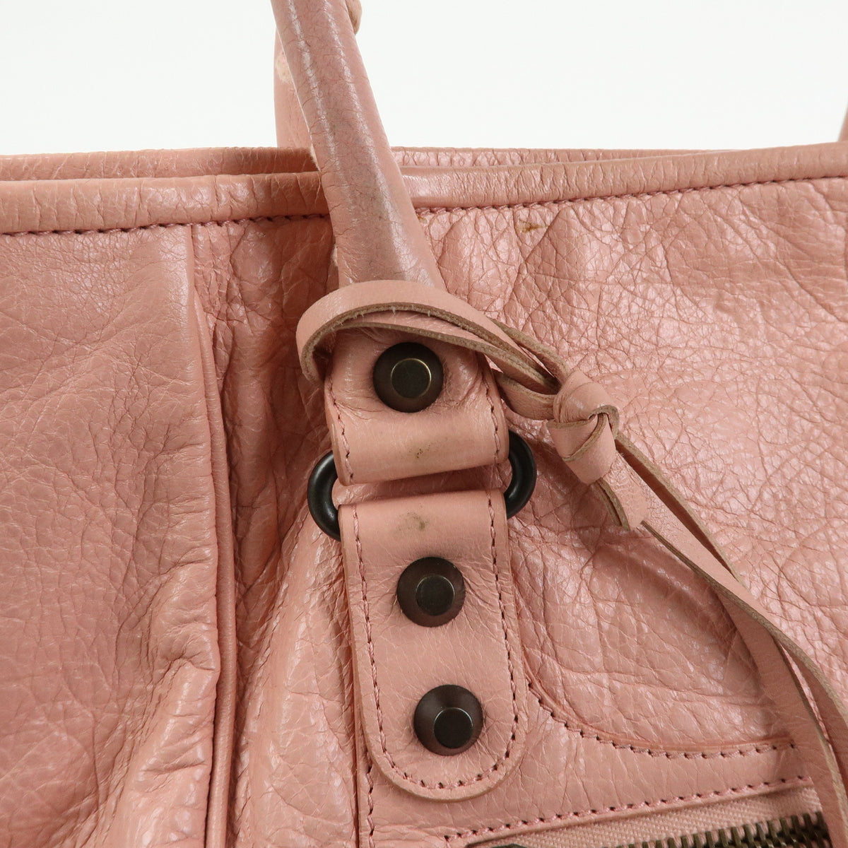 BALENCIAGA Classic The Sunday Leather Tote Bag Hand Bag Pink 228750