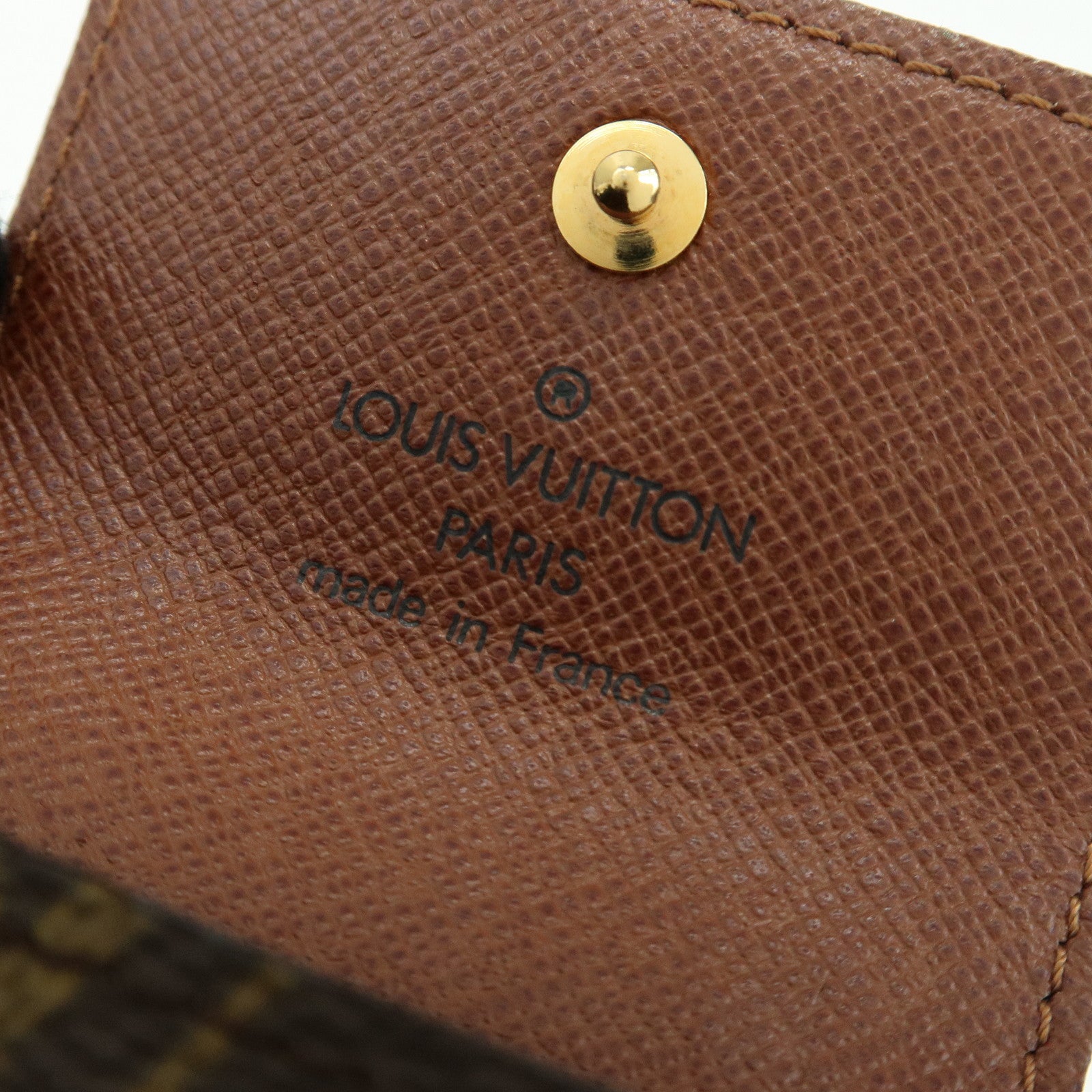 Louis Vuitton Monogram Canvas Porte Cles Badge Key Case Brown