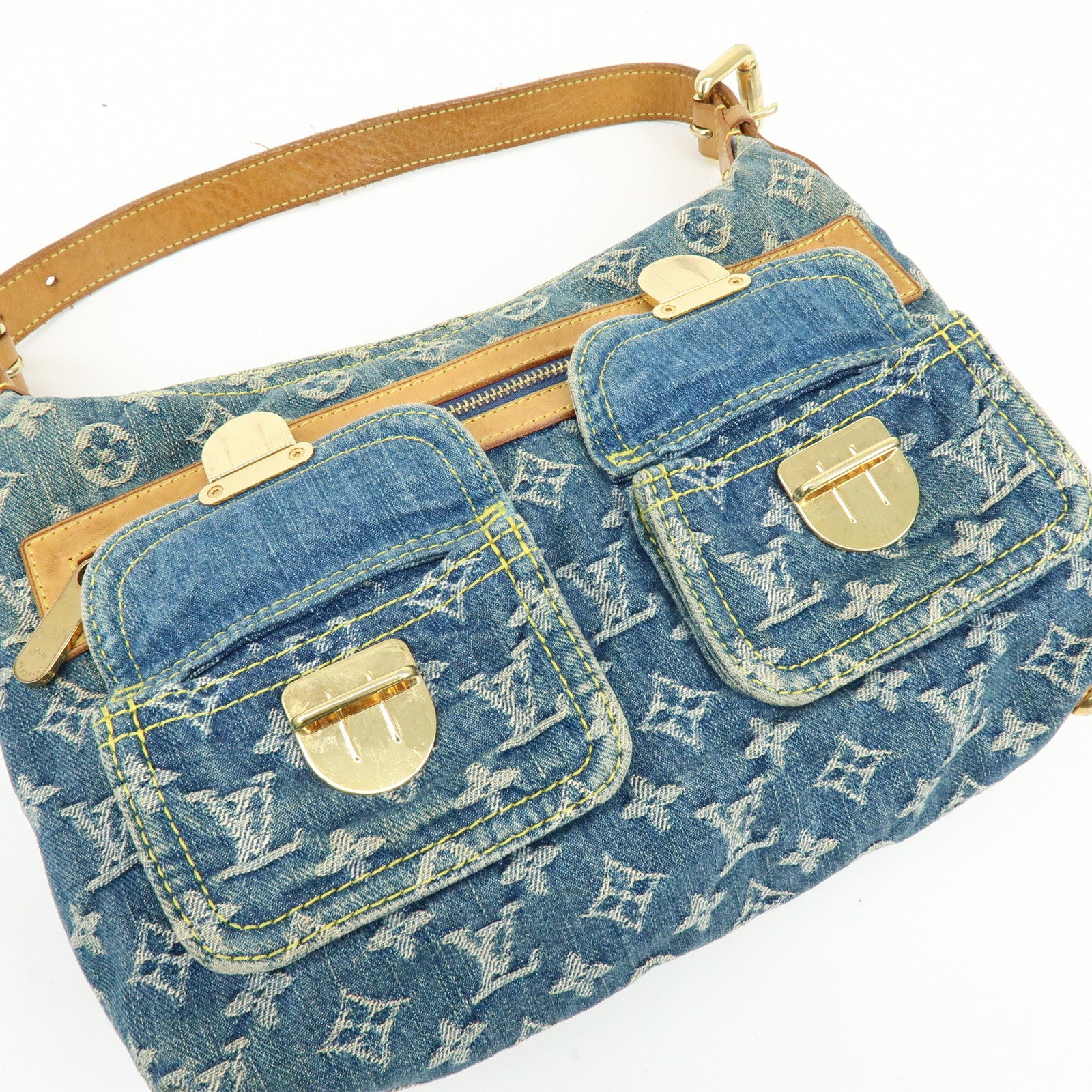Louis Vuitton Monogram Denim Baggy PM 2Way Bag Shoulder Bag M95049