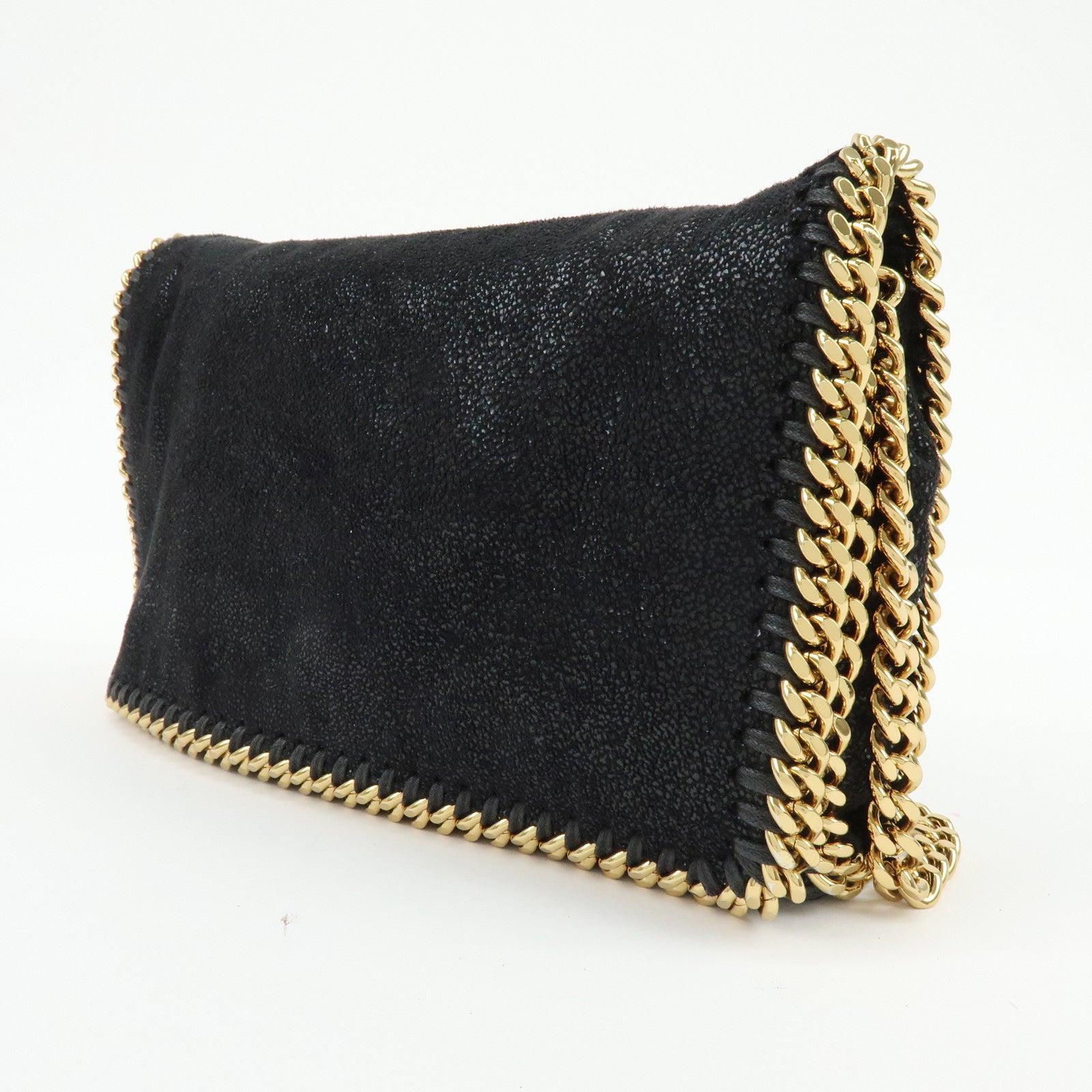 STELLA MCCARTNEY Falabella Faux Leather Shoulder Bag Black 495150