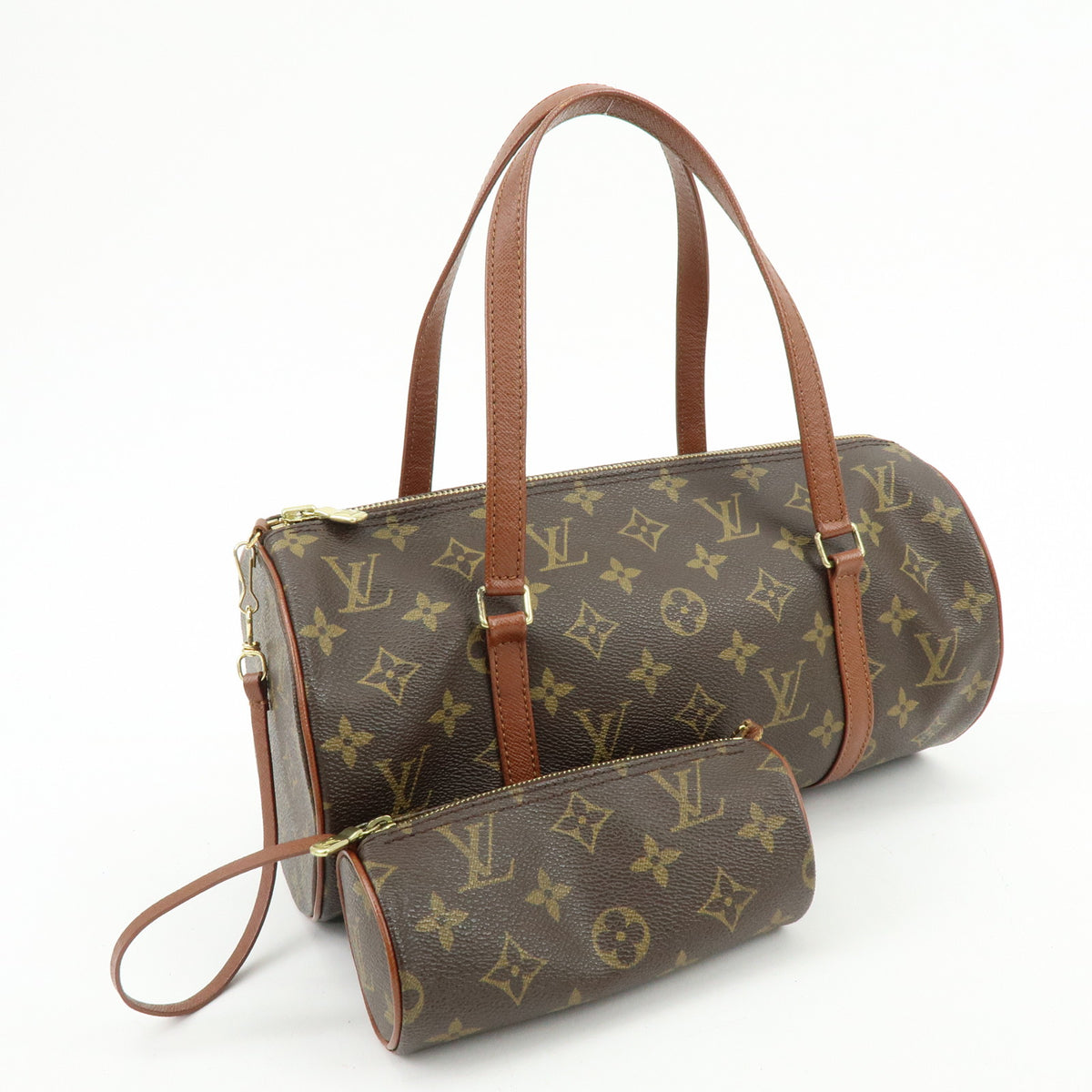 Louis Vuitton Monogram Papillon 30 Hand Bag Brown M51365