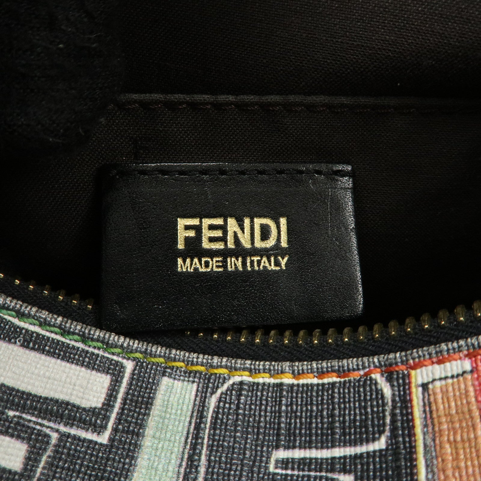 FENDI Zucca PVC Leather Mini Boston Bag Hand Bag Multi Color 8BL068 Used