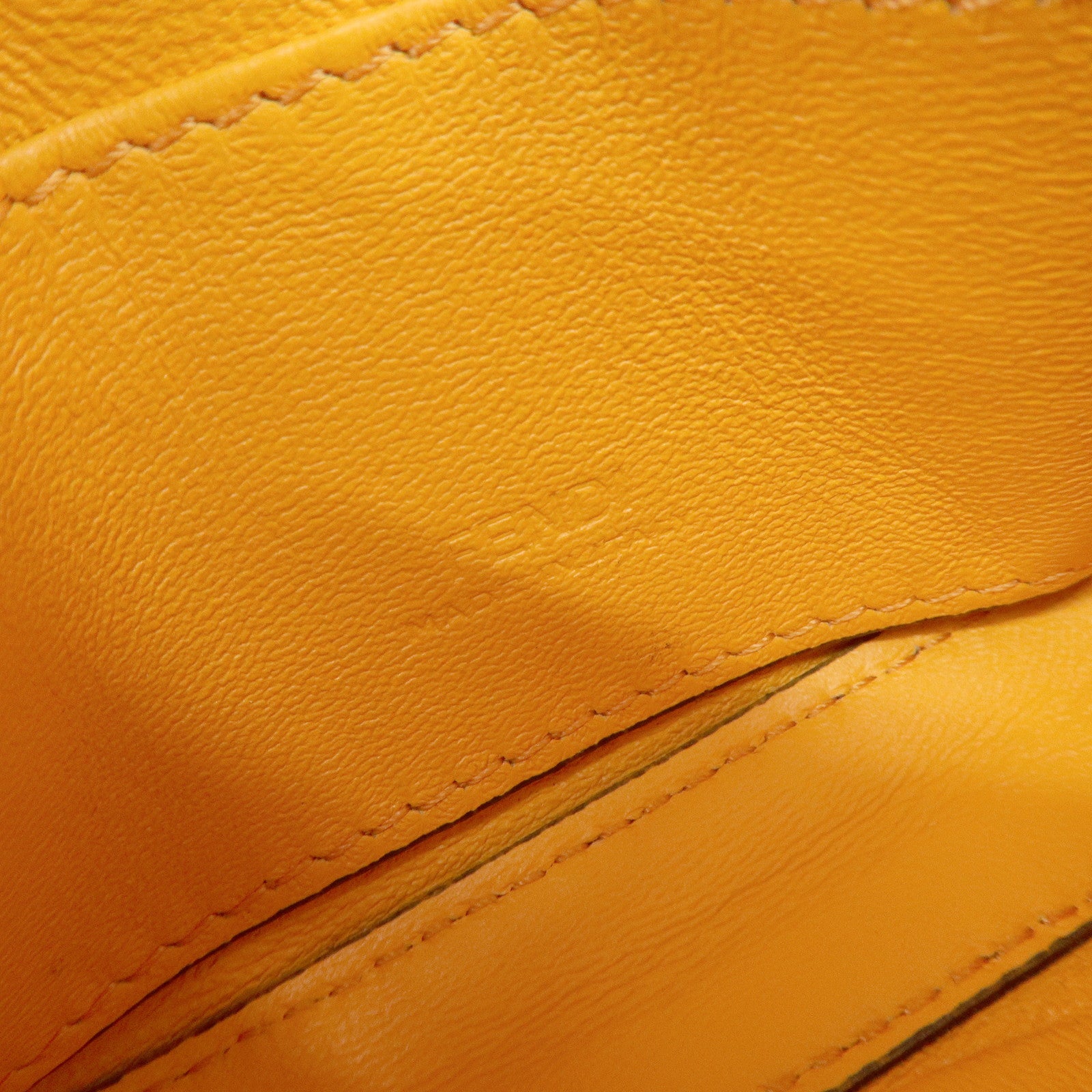 FENDI Nappa Leather Nano Baguette Charm Shoulder Bag Orange 7AR844